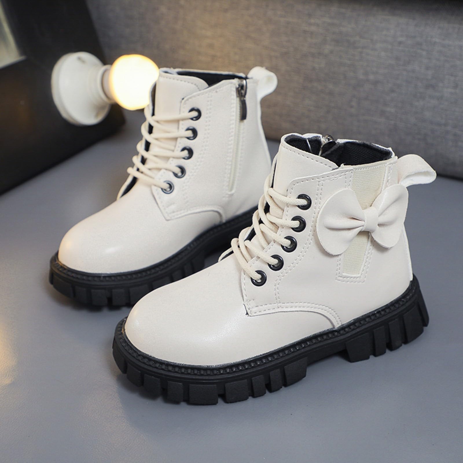 Generisch Bottines pour enfants avec talon épais et semelle souple confortable, bottes décontractées