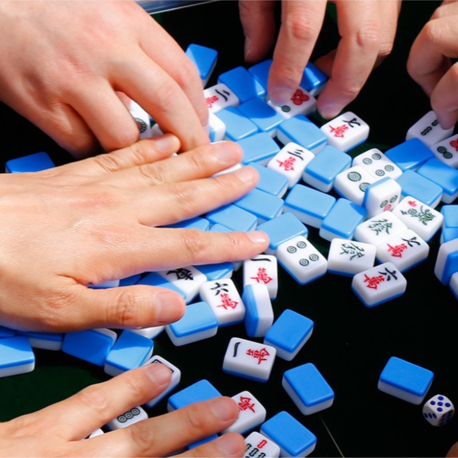 Chinesisches Mahjong Mah Jong Mahjong-Fliesen, Haushalt, Hand-Mahjong-Fliesen, Schlafsaal, Mahjong-Fliesen, Mahjong, 144 Blatt Für Familie Reise Spiel(Pink)