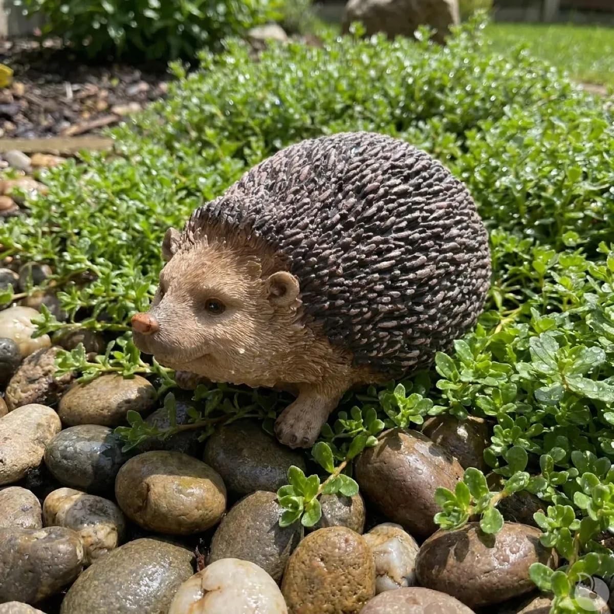 Figurka ogrodowa Jeż 20 cm – dekoracja ogrodowa z polystone, odporna na warunki atmosferyczne, ozdoba do ogrodu, na taras i balkon