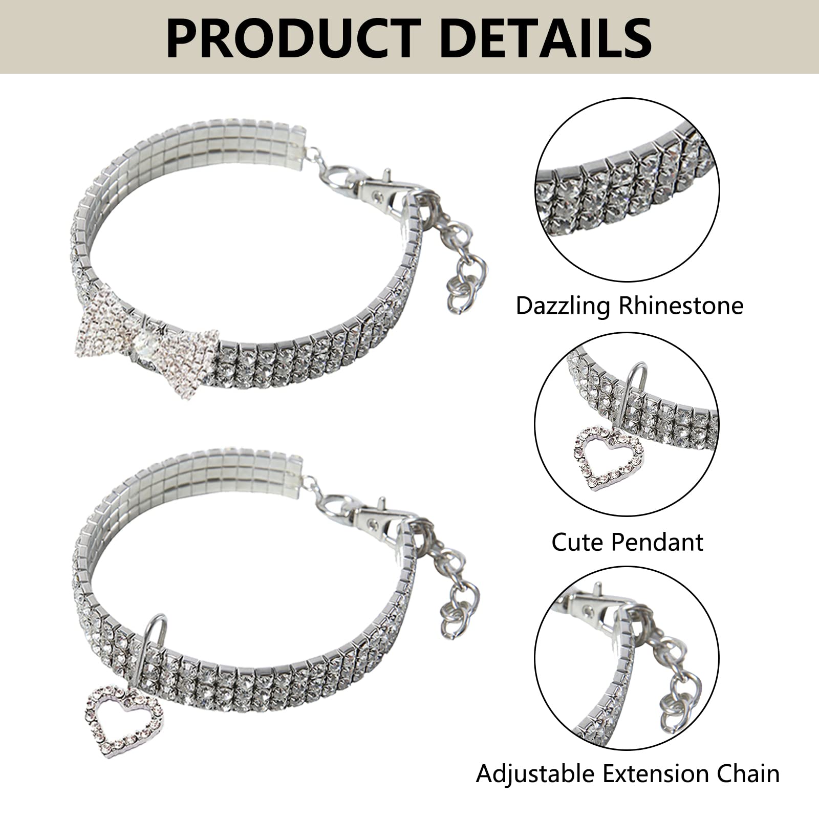 Colliers Strass Pour Chien Et Chat – Pendentif Dollar Brillant Pour Occasions Spéciales