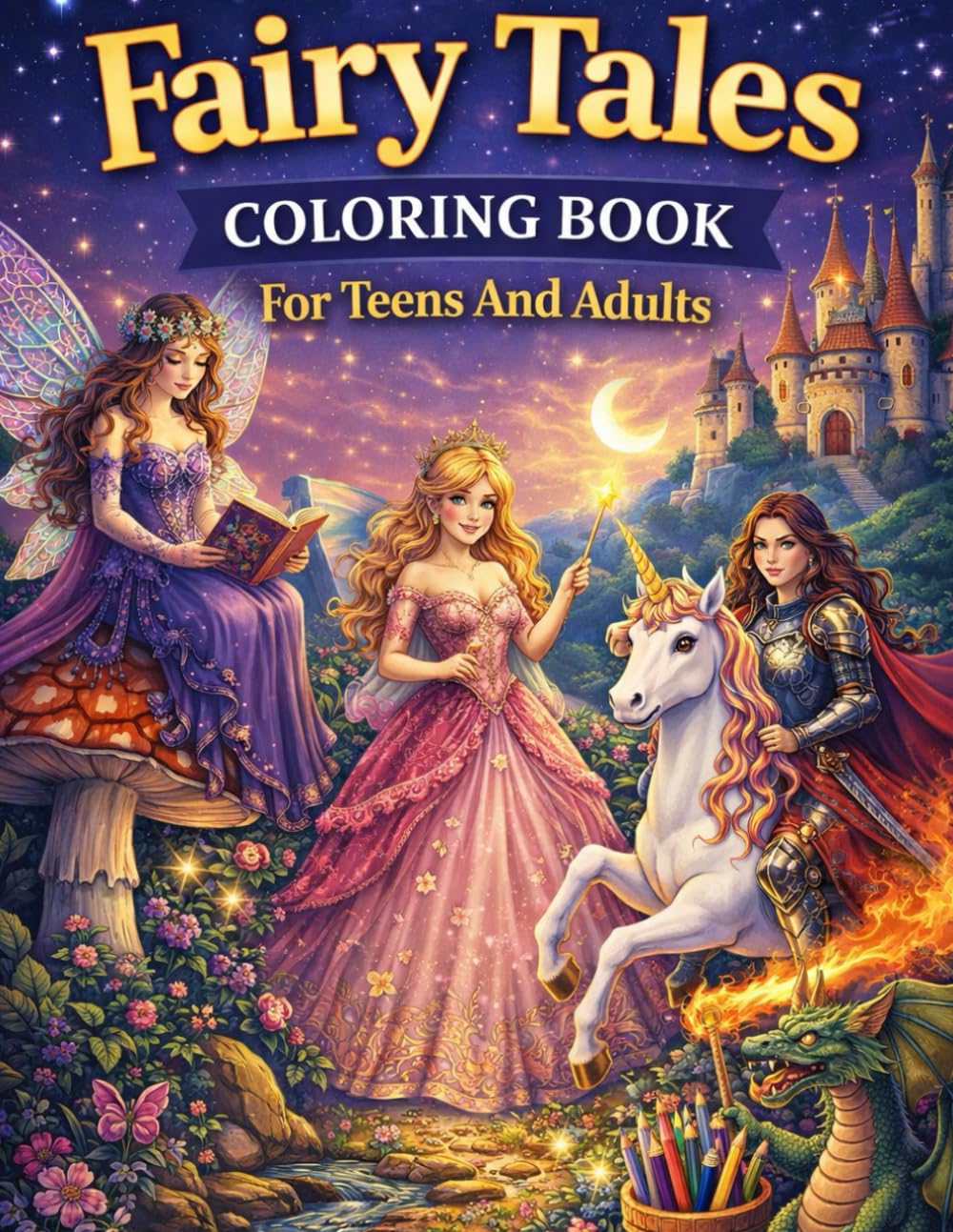 Fairy Tales Coloring Book For Teens And Adults: Enchanting Fairy Tale Scenes With Beautiful Fairies, Magical Creatures, And Relaxing Fantasy Activities