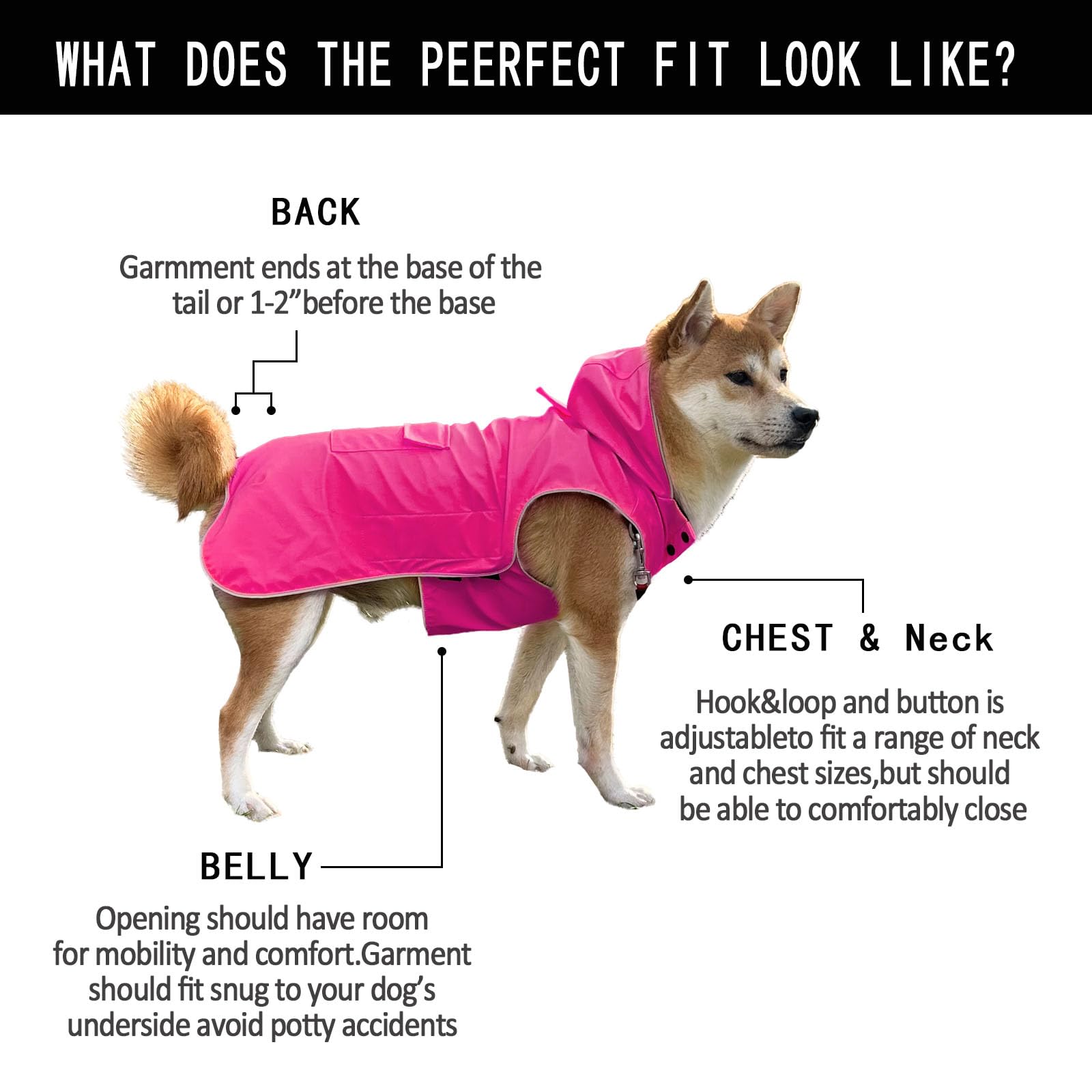 Easy Sporting Hunderegenmantel mit weichem, nicht steifem Stoff, wasserdichte & reflektierende Hunderegenjacke für energiereiche Hunde, Hundeponcho mit Kapuze, verstellbarem Hals und Bauchgurt (Rosa