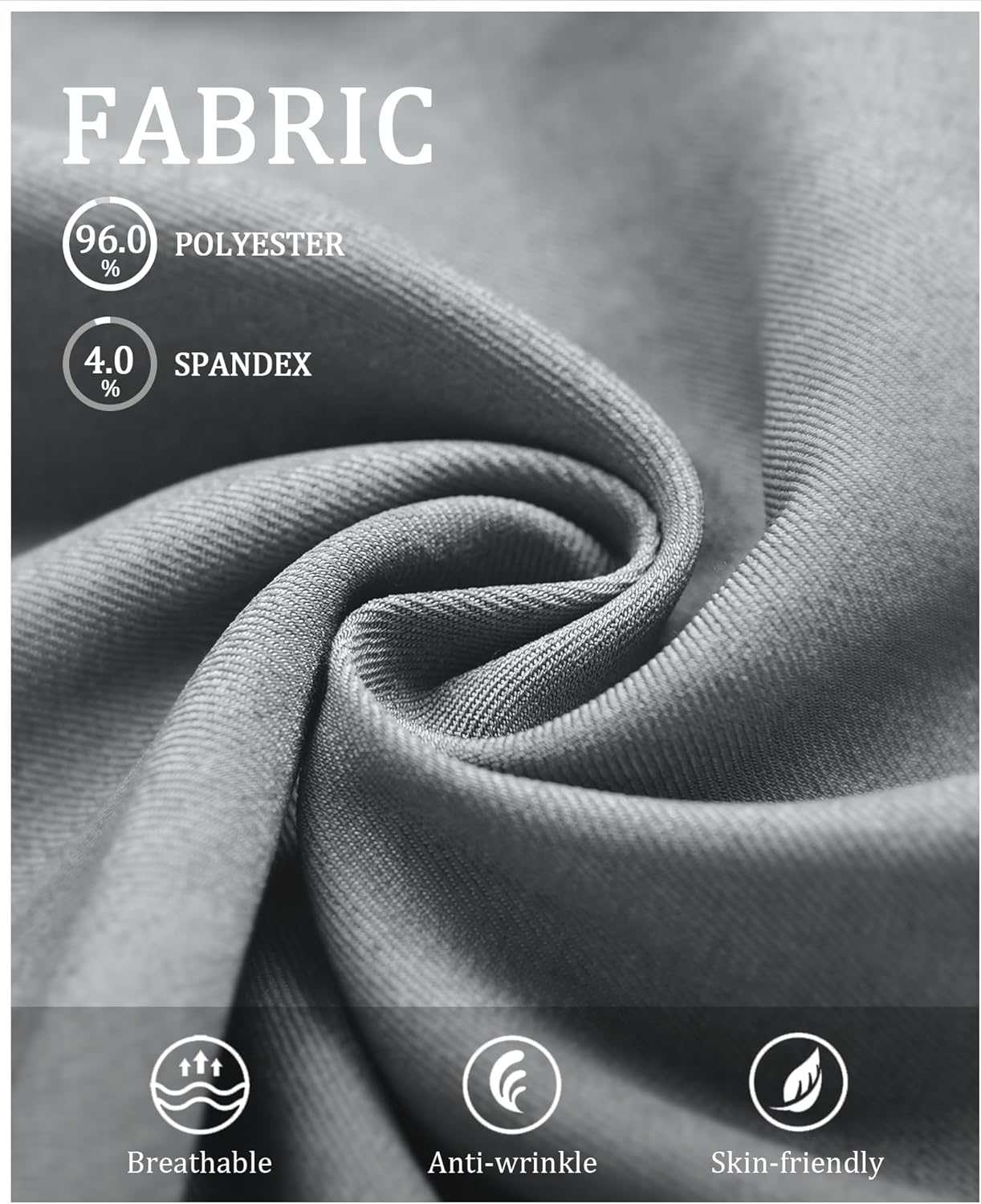 Susclude Mens Casual Dress Pants Old Money Pleated Baggy Wide Leg Vintage Relaxed Fit Slacks Work Office Trousers - Image 5