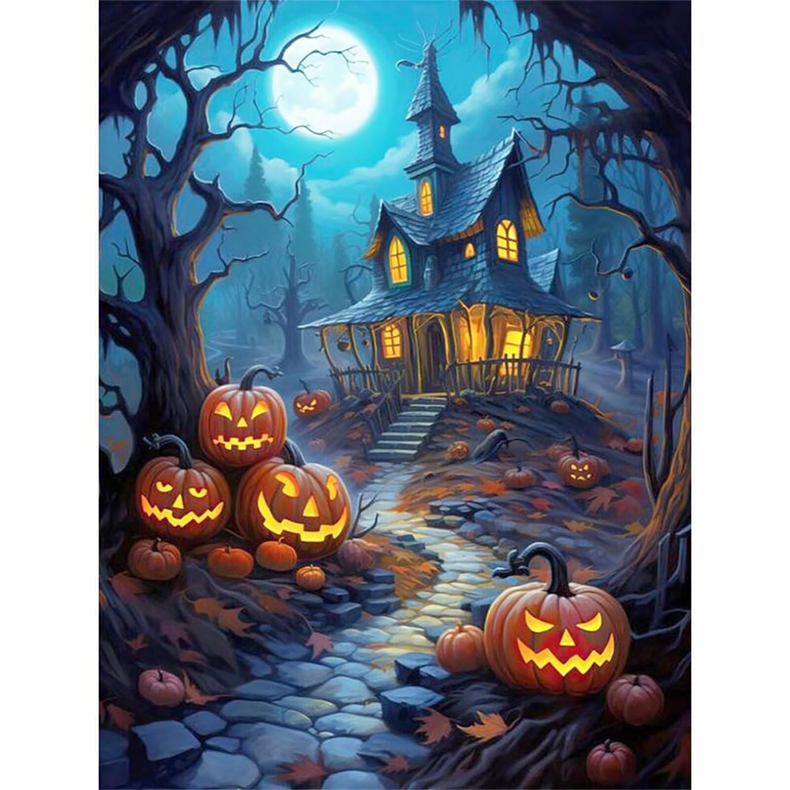 Puzzle 1000 elementów, puzzle dla dorosłych, wymagająca łamigłówka, gra edukacyjna dla całej rodziny, dekoracja, prezent - chata dyni na Halloween