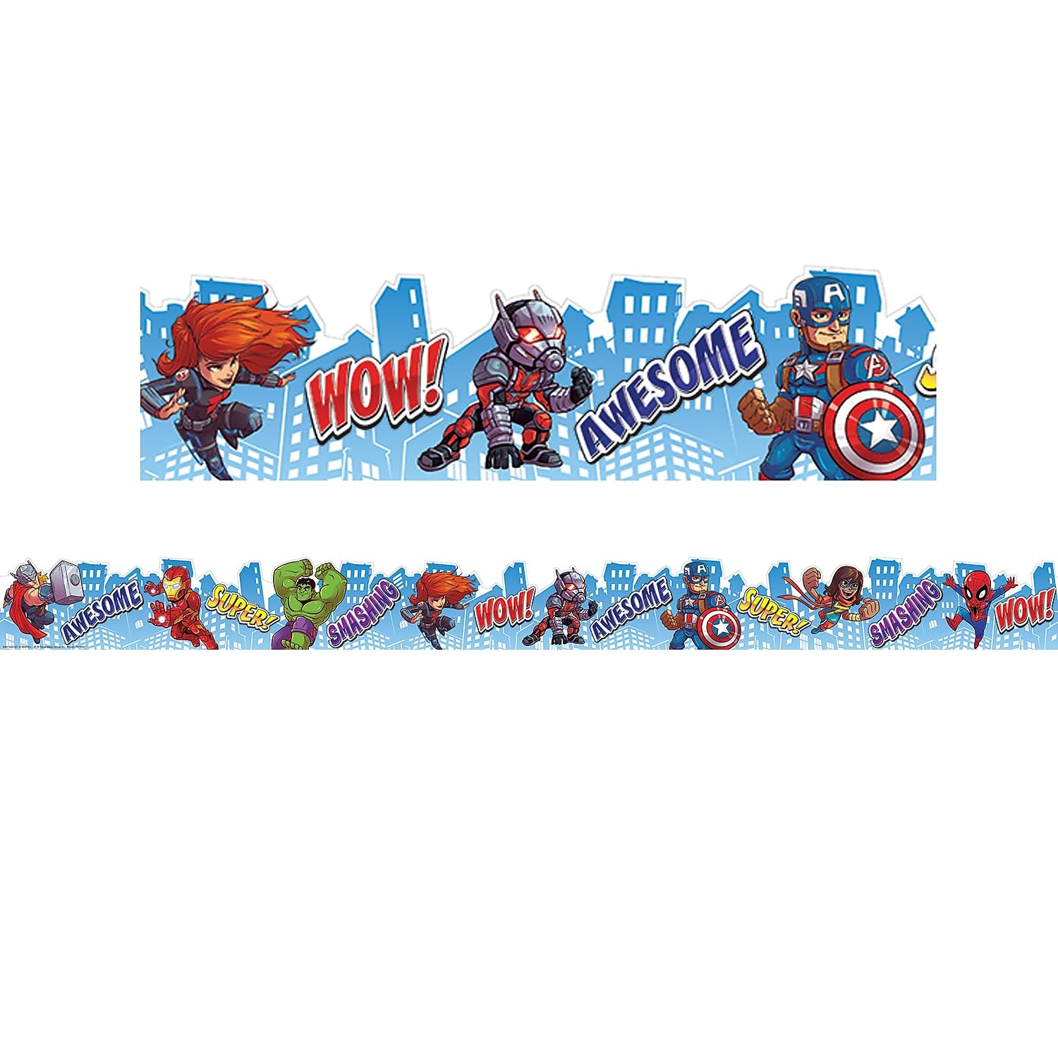 Eureka Marvel Super Hero Adventure Bulletin Board Trim and Classroom Decoration for Teachers, 12pc, 3.25'' W x 37'' L (845162)