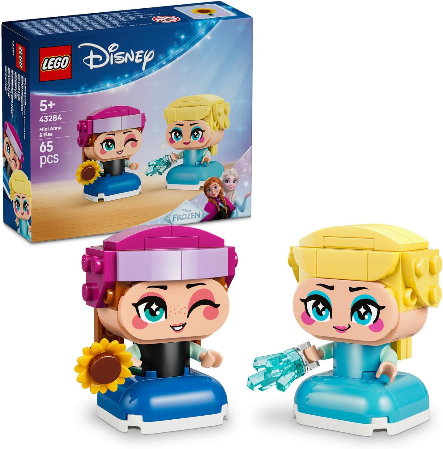LEGO Disney Princess Karlar Ülkesi Mini Anna ve Elsa 43284 – 5 Yaş ve Üzeri Çocuklar için Küçük Elsa ve Anna Karakterleri ile Aksesuarlarını İçeren Yaratıcı Oyuncak Yapım Seti, Hediye Fikri (65 Parça)