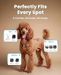 Oneisall Clippers de chien faible bruit, 2-Speed Kit de grooming pour chiens Rechargeable sans fil Clipper pour animaux de compagnie Trimmer Shaver pour petits et grands chiens Chats animaux (Or)