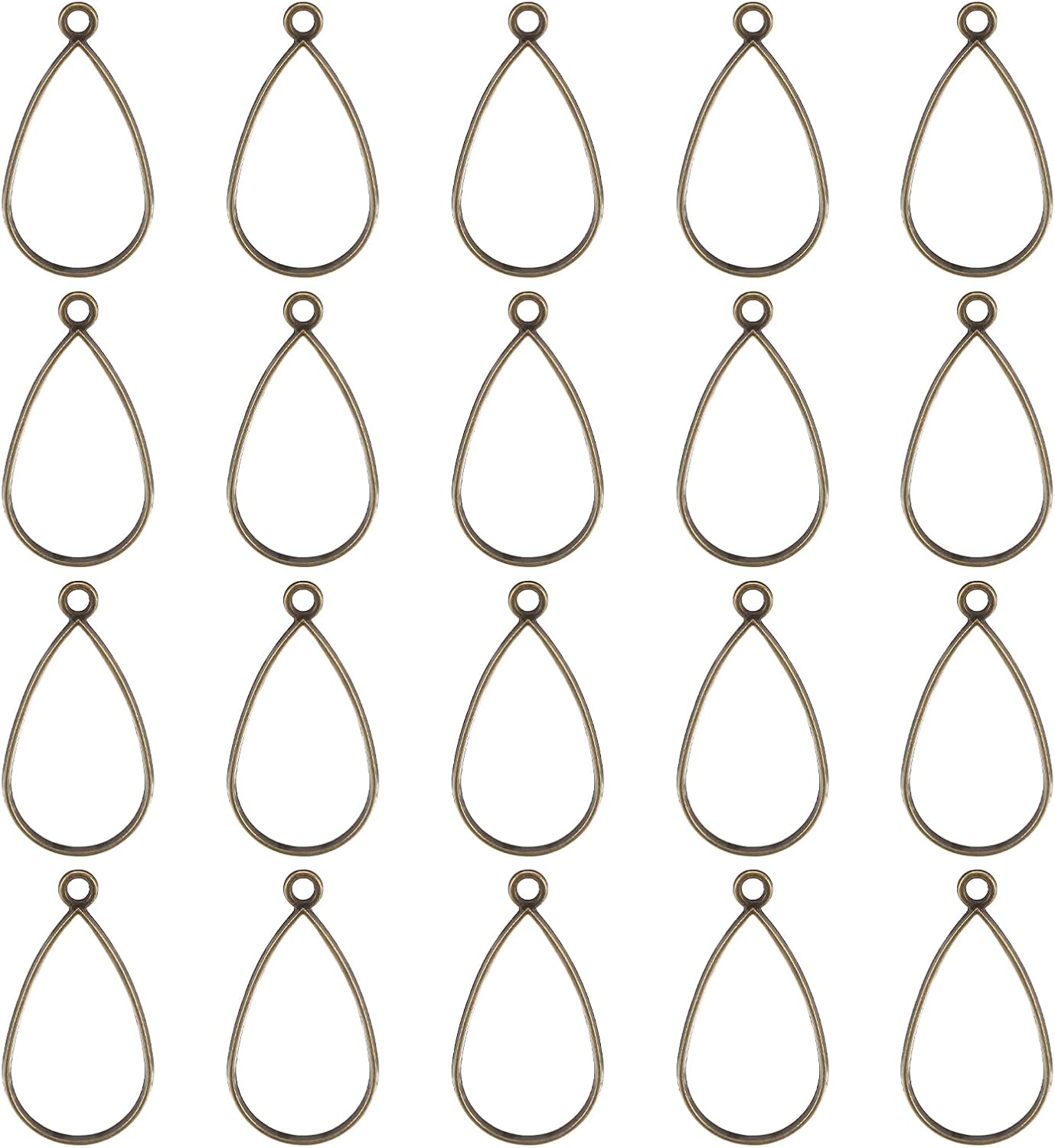 uxcell Open Back Bezel Pendants, Hollow Frame Charm Geometric Blank Tray for Resin Jewelry Making Casting, Necklaces, Bracelet