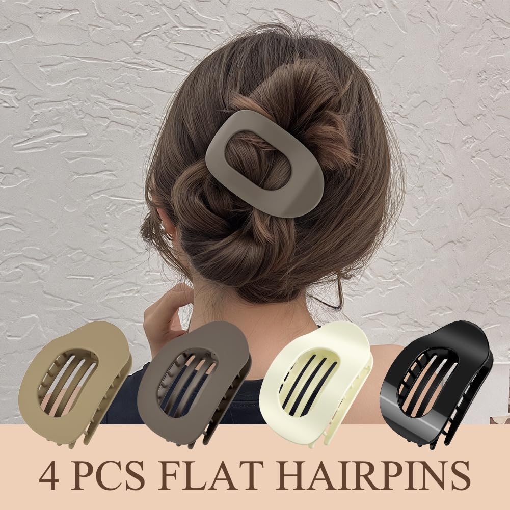 LOPHE Flat Hair Claw Clips 4 Pcs - Image 4
