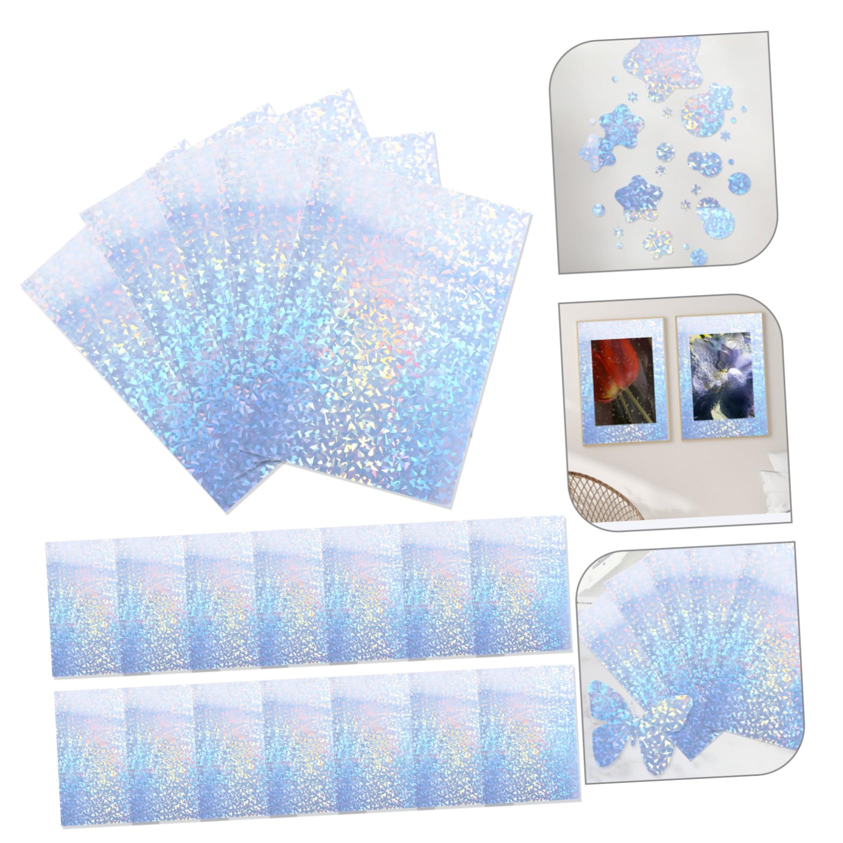 20 Blatt Holografisches Druckpapier Selbstklebend mit Diamantmuster Bedruckbar für Tintenstrahl Laserdrucker Holografische Etiketten Aufkleber für Maschinen und Büro Praktische