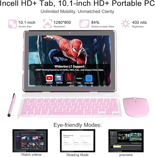 Miniatura 6 de Tablet Android 15, tabletas de 10 pulgadas, 8 GB de RAM+32 GB de ROM2 TB expandibles, tabletas 2 en 1 con funda para teclado, pantalla IPS de 1280 x