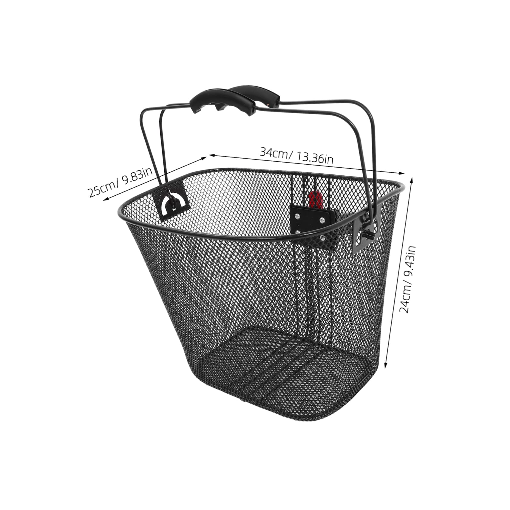 UPKOCH Cesta de Bicicleta Desmontable de Hierro y Plástico Negro | Uso Exterior, Estable y Resistente, Diseño Portátil, Compatible Manillar Delantero