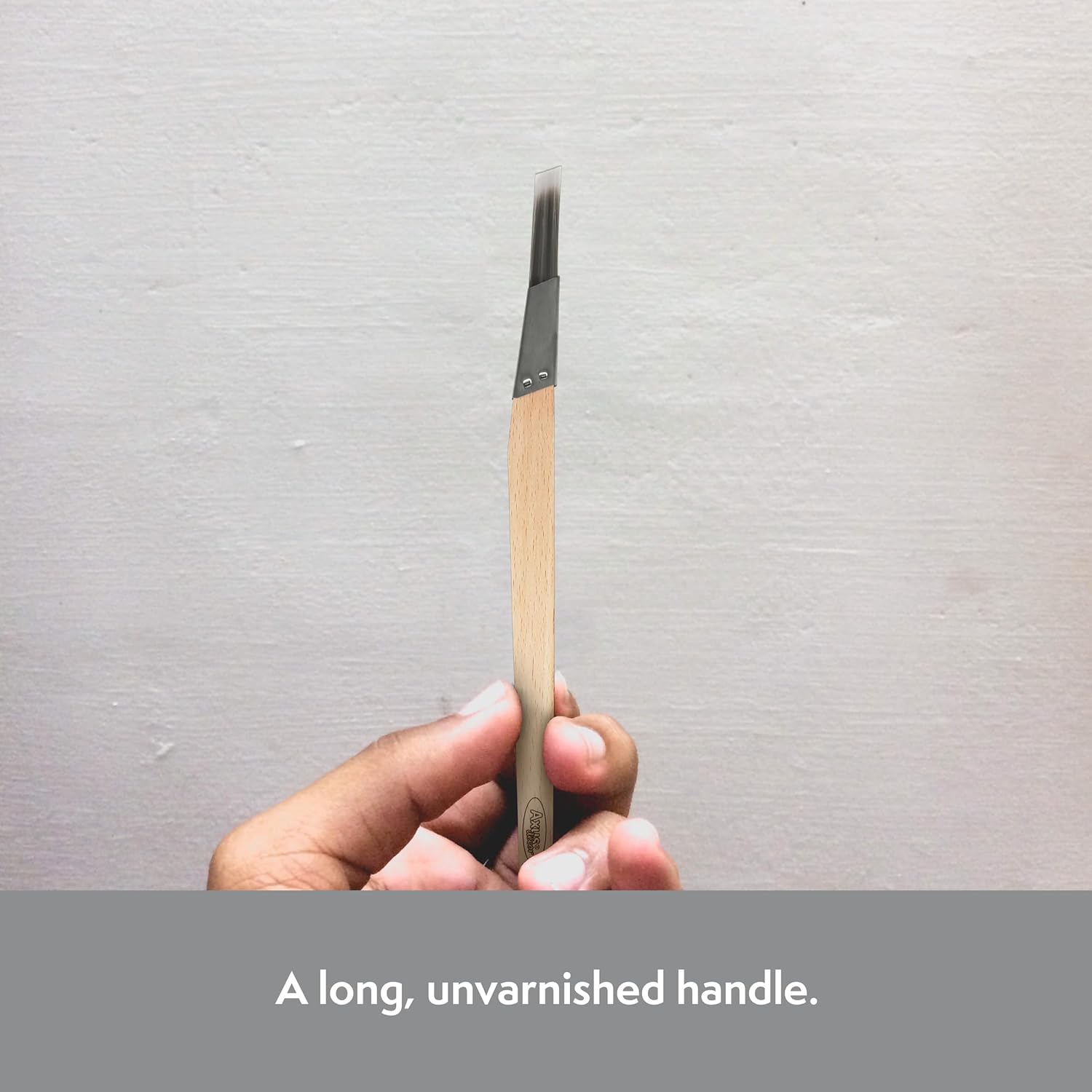 Axus Decor Angled Fitch Paint Brush (Grey Series) - 13mm - for All Paints, Filaments, for Detailed Work & Touching Up, Comfortable Handle, Rust-Resistant Stainless Steel, Grey