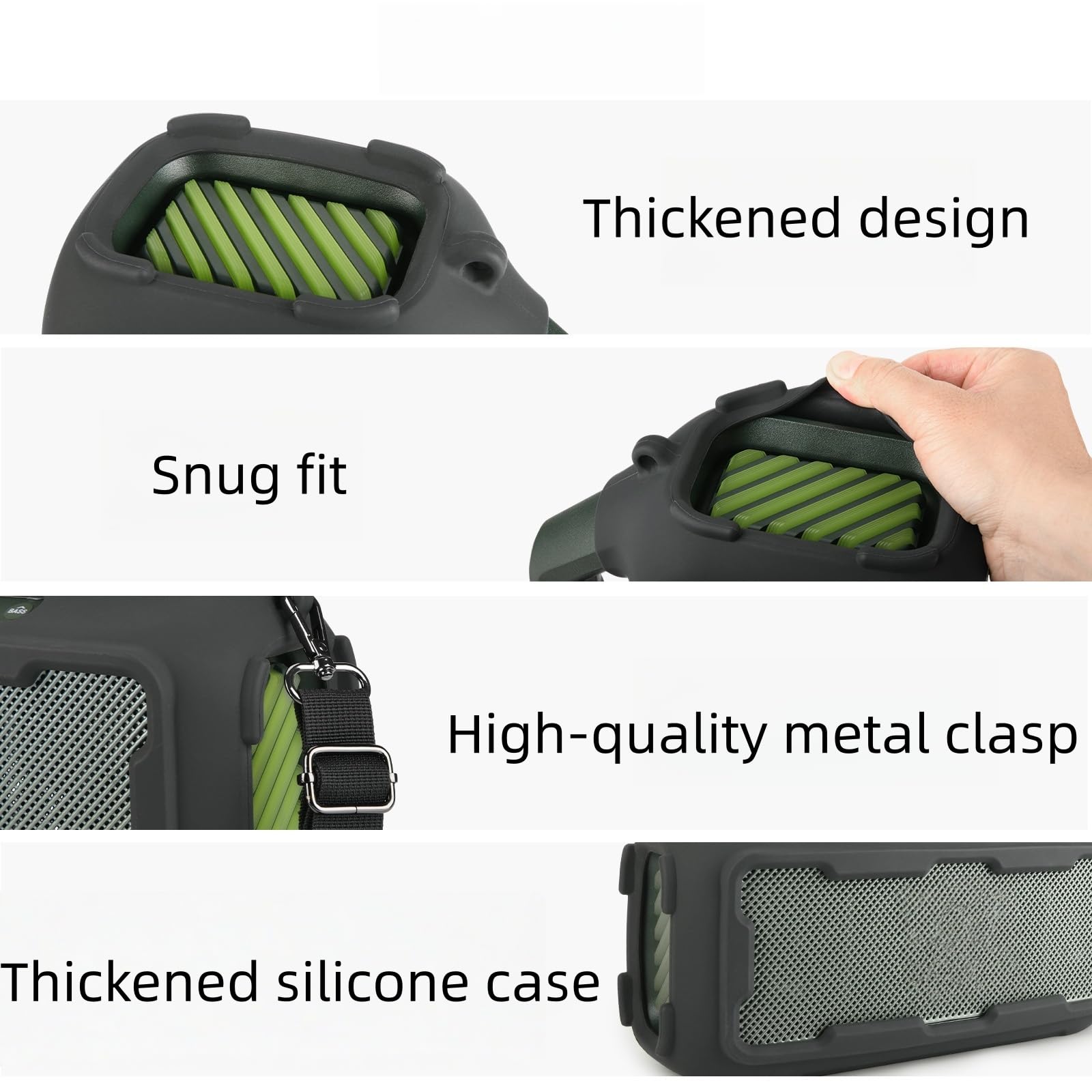 Funda Protectora de Silicona para Soundcore Boom 2 el Altavoz Funda Protectora Resistente al Polvo y a los Golpes de Tacto Suave con Correa para el Hombro.