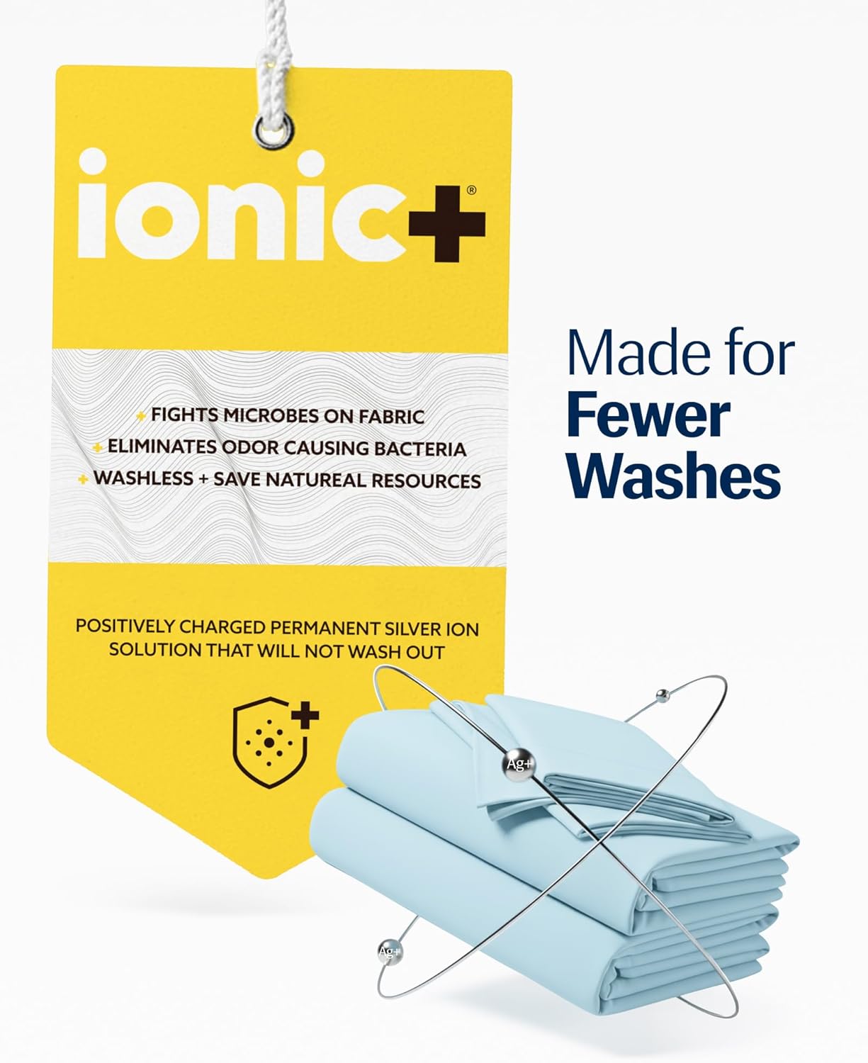 REST® Evercool®+ Cooling Sheet Set, Full Size, Light Blue, Breathable Bed Sheets for Hot Sleeper and Night Sweats, with Pillowcases, with Ionic+ Self-Cleaning Silver Yarn for Sensitive Skin, 4PCS - Image 5