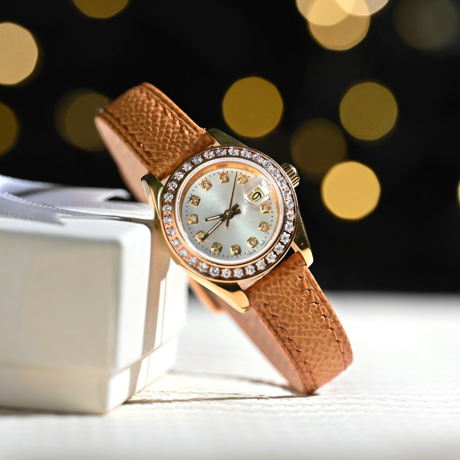 WOCCI Grace Watch Pasek do zegarka, skóra licowa, szybkie zapięcie, Quick Release, klamra ze stali nierdzewnej, szerokość paska 12, 14, 16, 18, 20 mm