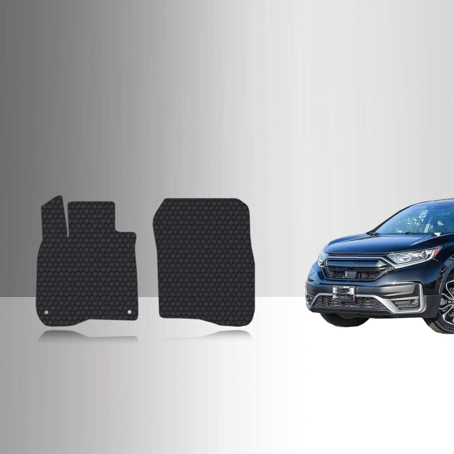 TOUGHPRO Floor Mats Accessories (Front Row Set) for Honda CRV All Weather Heavy Duty (Made in USA) Black Rubber 2017 2018 2019 2020 2021 2022