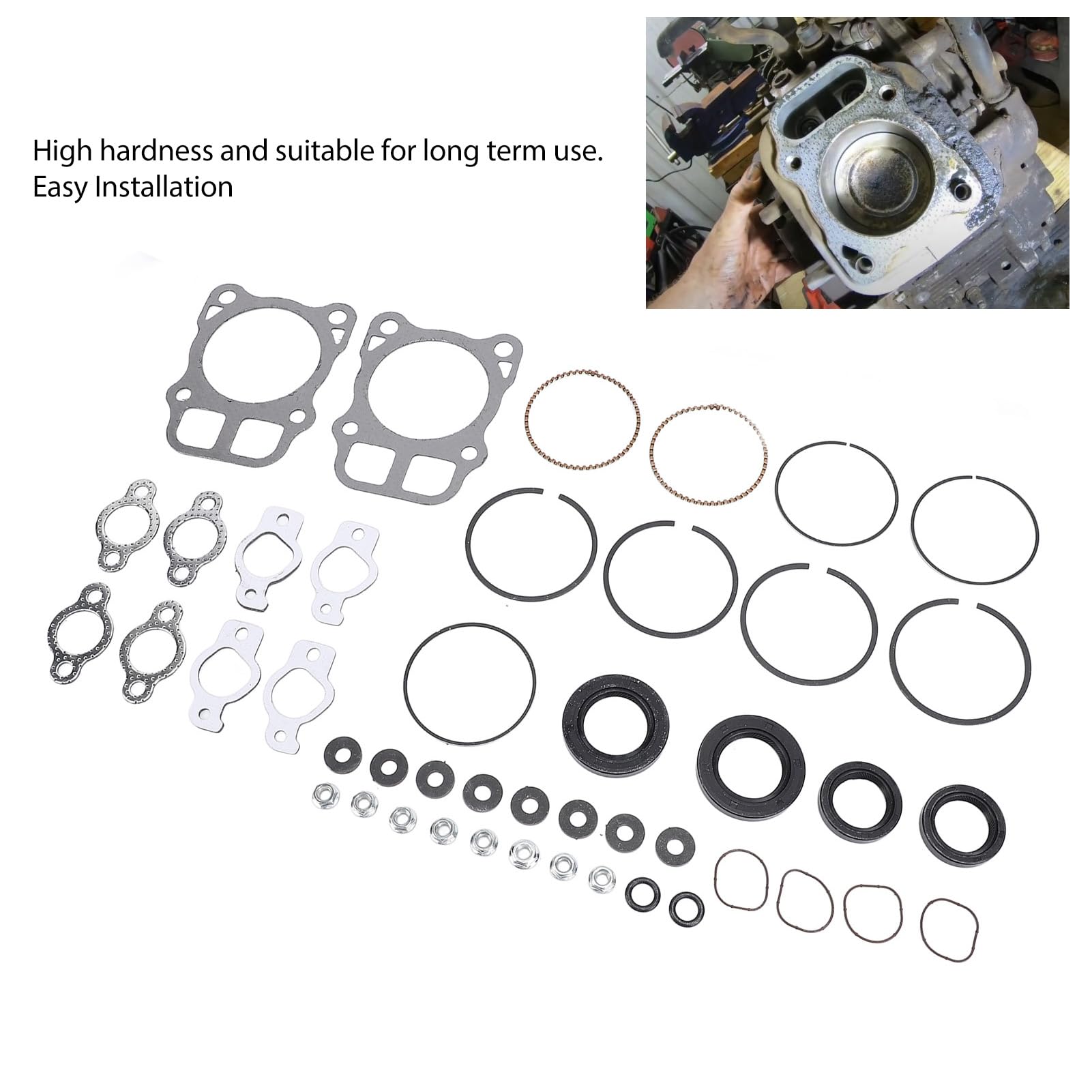 Kit de Reparación de Motores, Accesorios para Cortacésped, Juego de Juntas de Anillos de Pistones de Aleación de Aluminio, Herramienta de Reparación de Revisión, Kit de Motor de