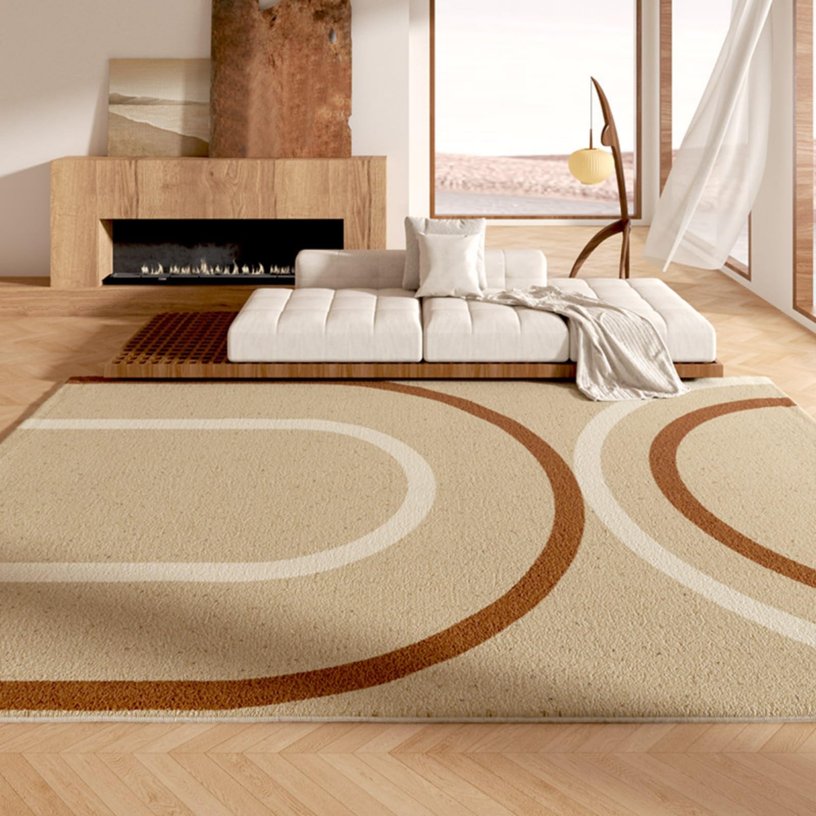 Tapis de salon moelleux et lavable pour créer une chambre vintage chaleureuse