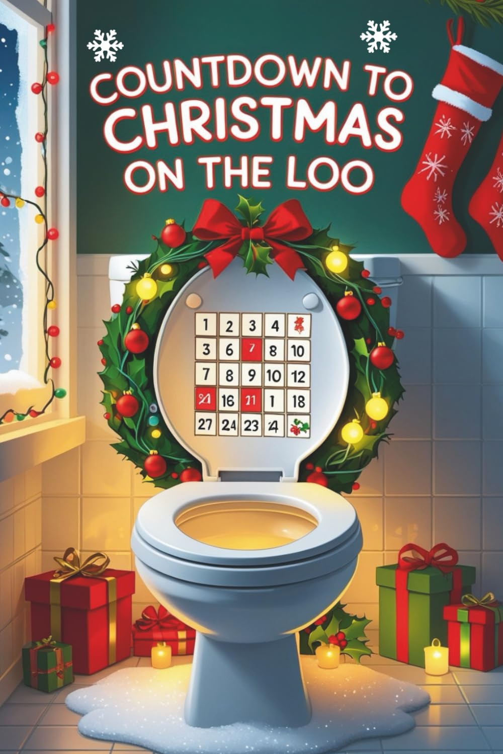 Countdown to Christmas on the Loo: Holiday Advent Activity Book with Toilet Jokes, Sudoku, Crosswords, Riddles, and Christmas Puzzles for Adults