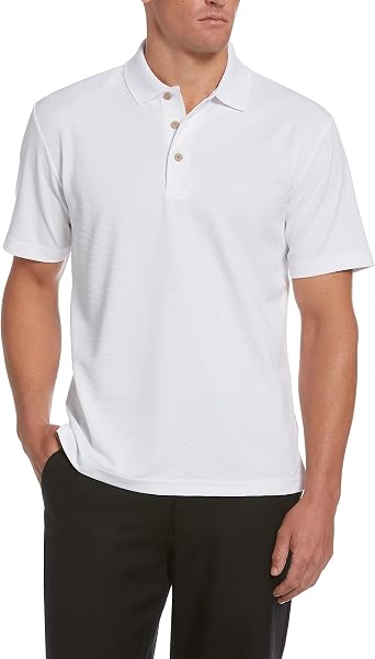 Cubavera Mens Essential Textured Performance Polo Shirt, Moisture-Wicking Technology, Regular Fit