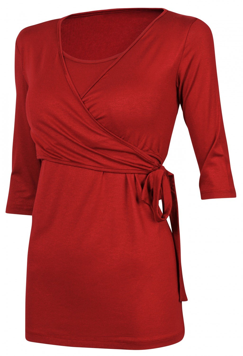 HAPPY MAMA Donna T-Shirt Bolero prémaman per L'Allattamento Camicia Maglia. 458p (Cremisi, IT 42, M)
