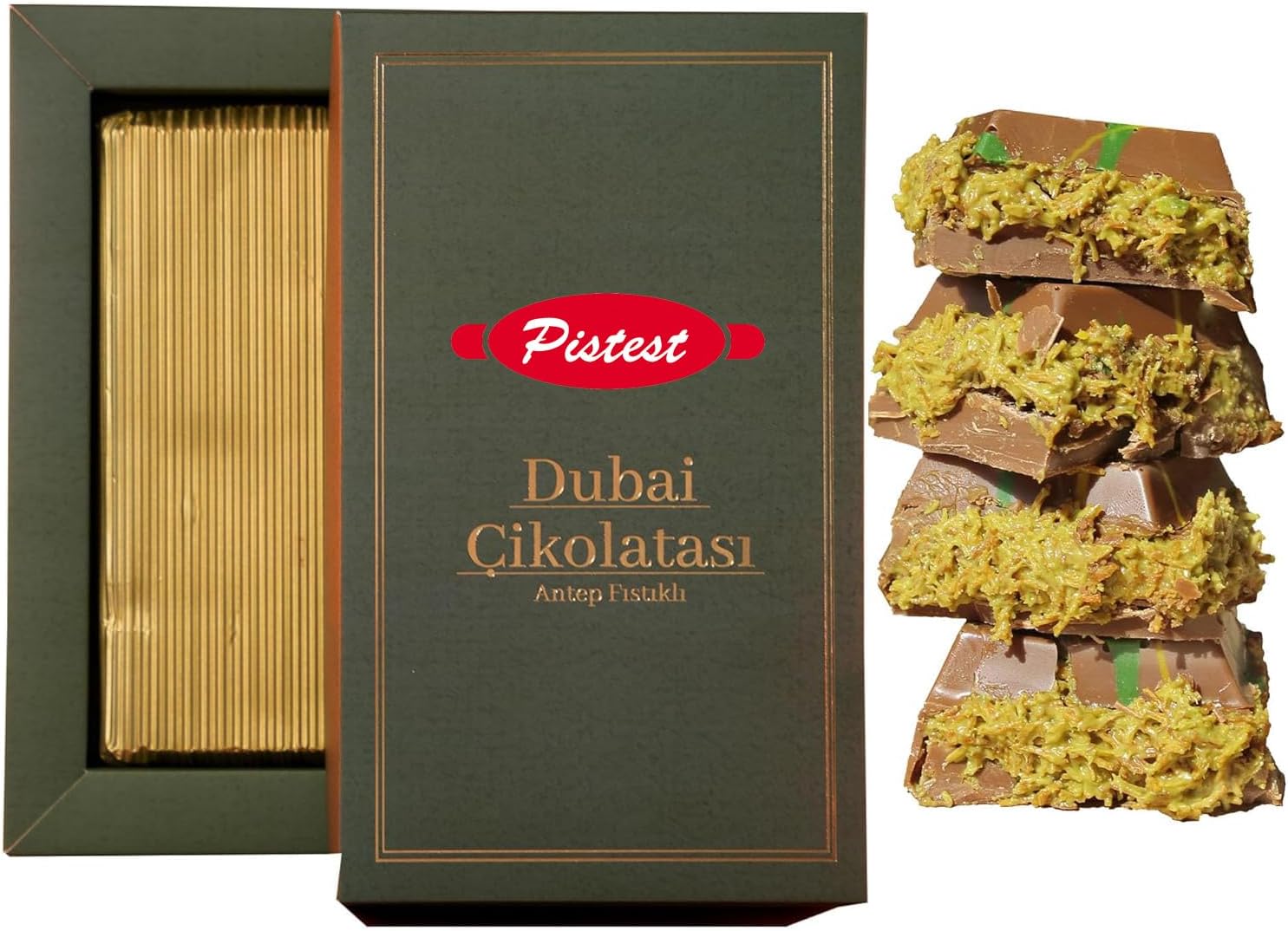 Dubai Chocolate Bar | 7 oz / 200g | Rich Milk Kunafa Pistachio Butter Chocolate – Gourmet Sweet Treat – Premium Candy Gift Box – Perfect for Birthdays, Holidays, Special Occasions