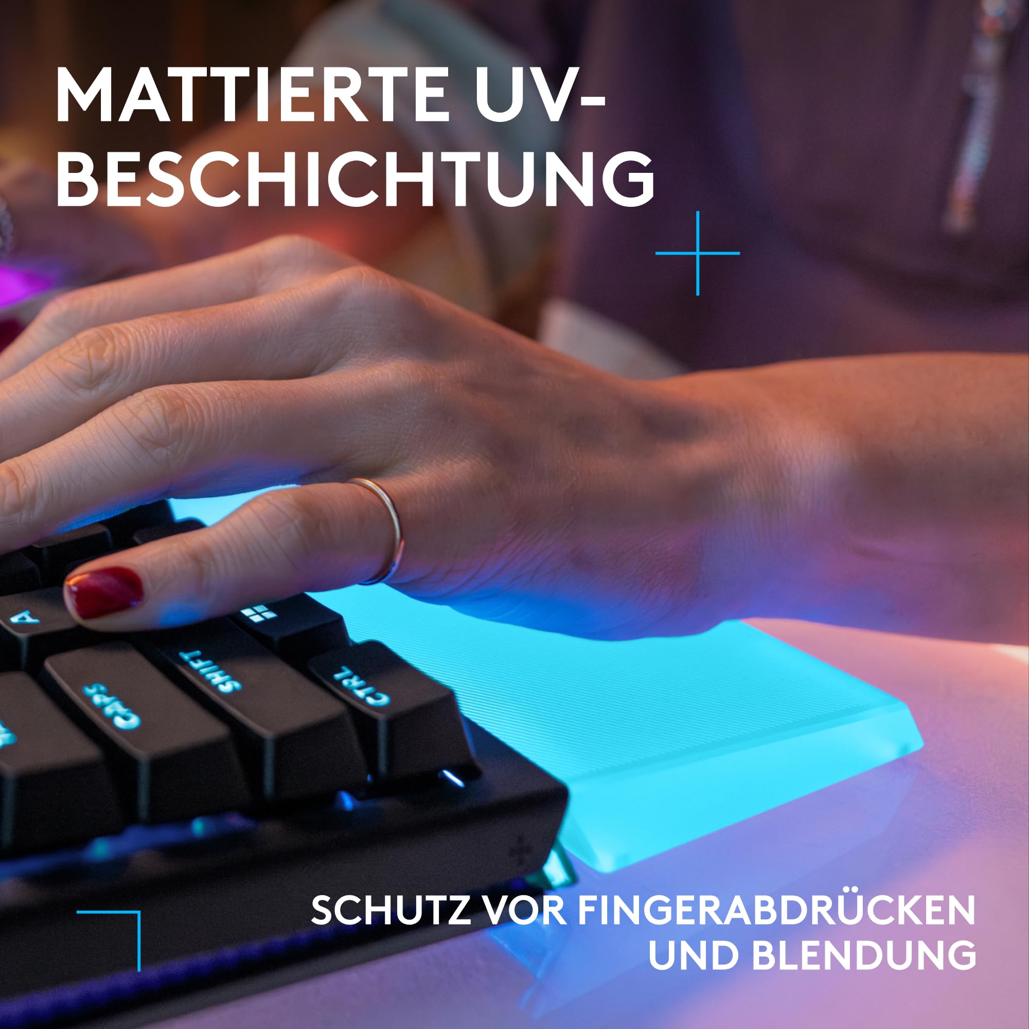 Logitech G G512 X PALM REST 98, LIGHTSYNC RGB Acryl-Handballenauflage | Lichtleistenverstärkung, lasergraviert, Premium-Support für die Gaming-Tastatur G512 X 98 - Transparent