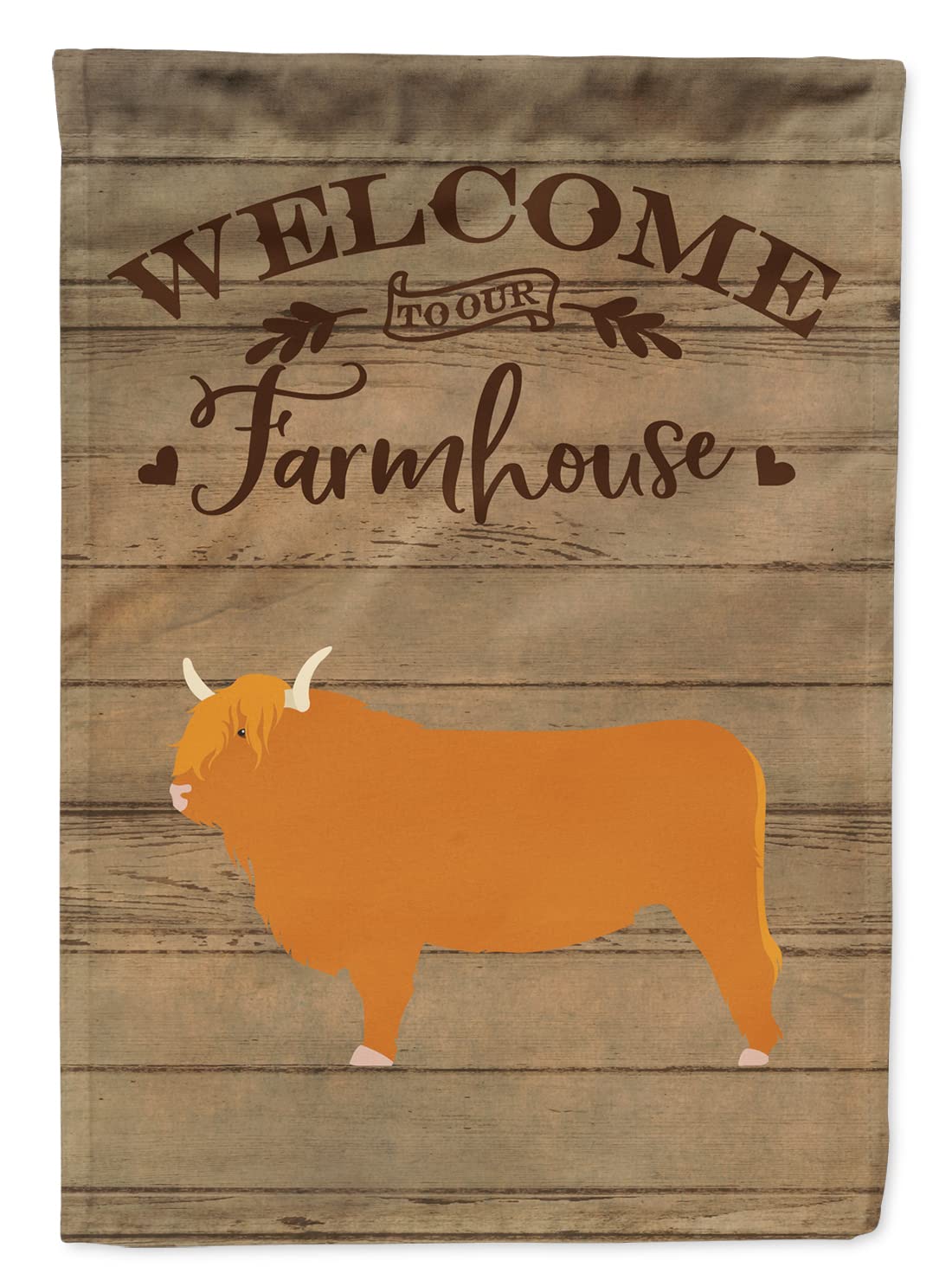 Drapeau Highland Cow Welcome grand format multicolore en toile