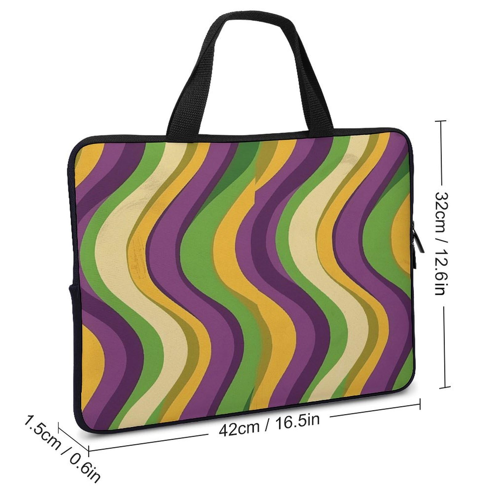 Borsa per computer portatile Borsa per computer portatile Motivo a righe ondulate Cartella stampata per Tablet Laptop Custodia da trasporto