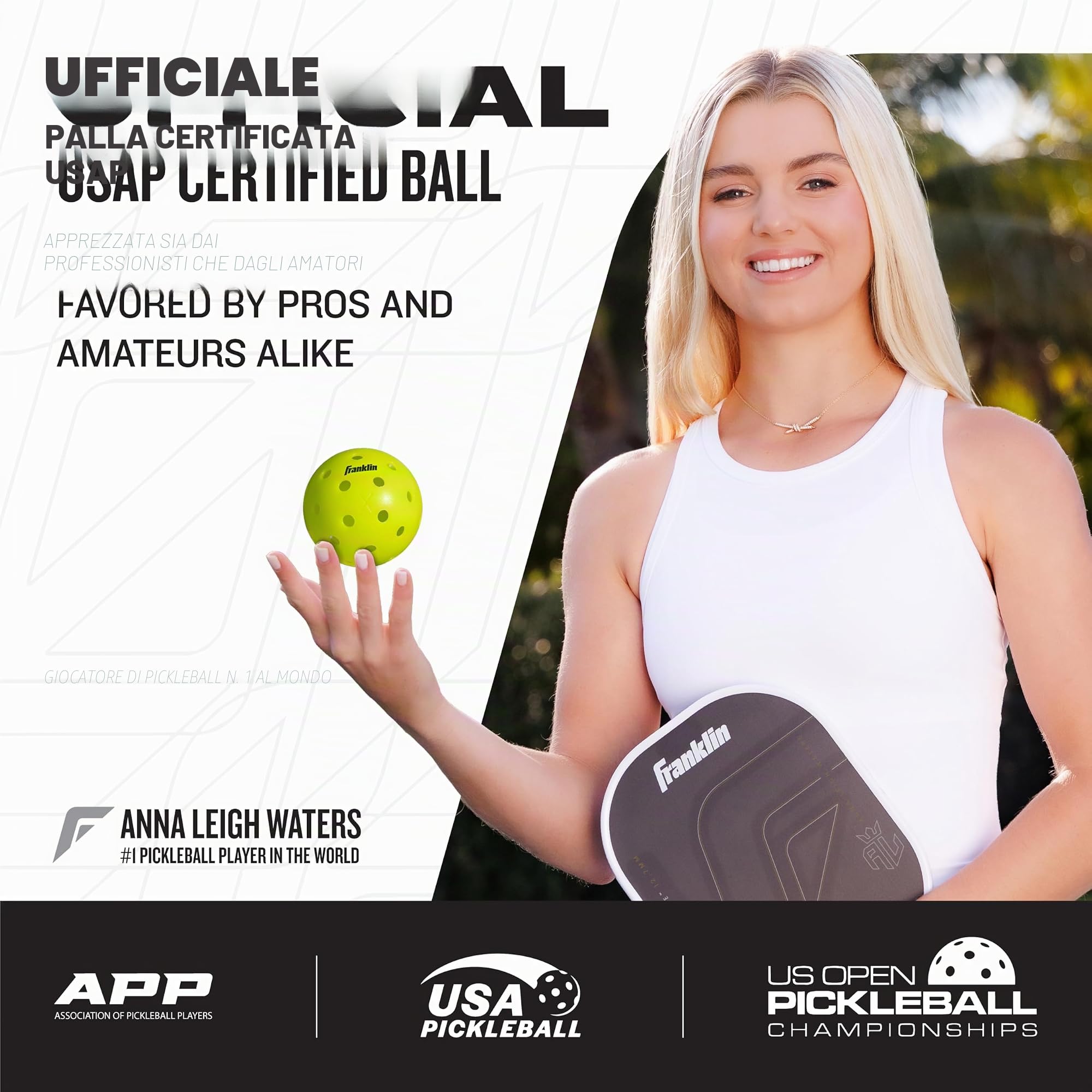 Franklin Sports X-40 Outdoor Pickleballs - USA Pickleball (USAPA) Approved Pickleball Balls - Official US Open Ball