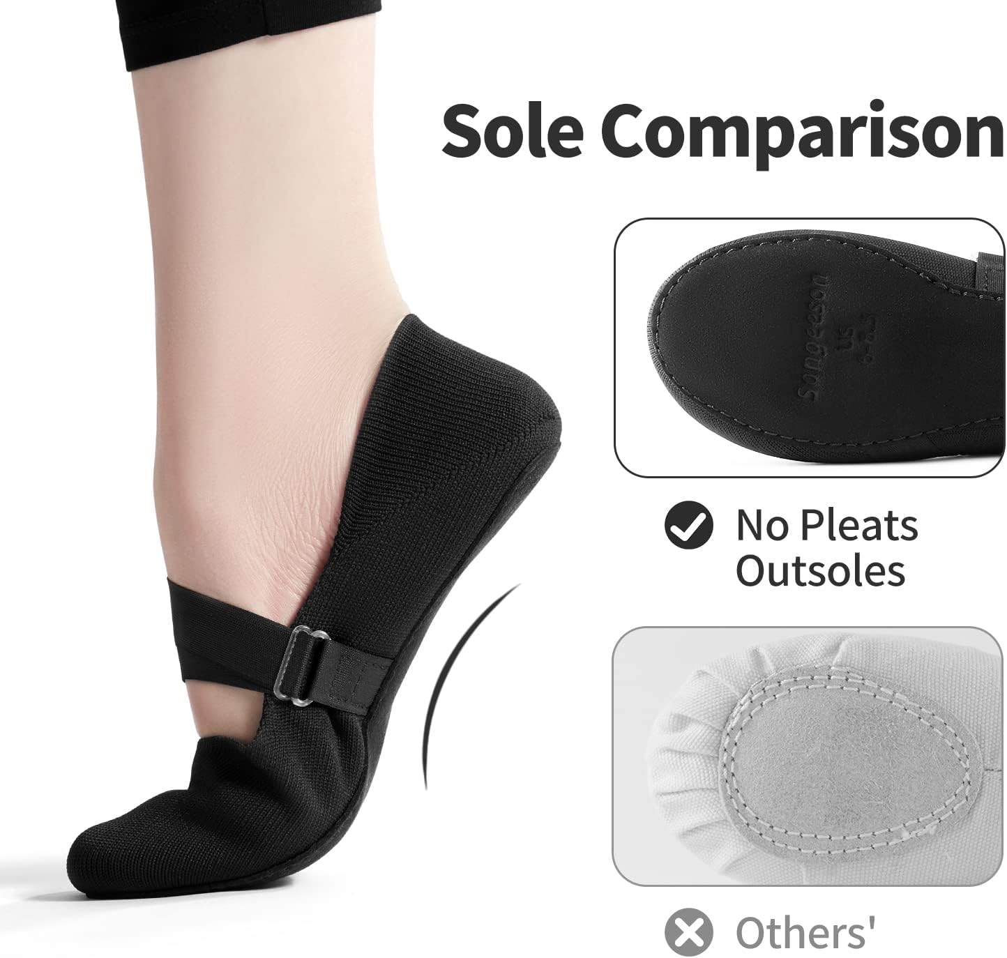 SANGEESON Ballet Shoes for Women(Leather Full Sole, Arch Support, Breathable), Jazz Shoes, Ballerina Shoes, Dance Shoes Women for Beginner - Image 5