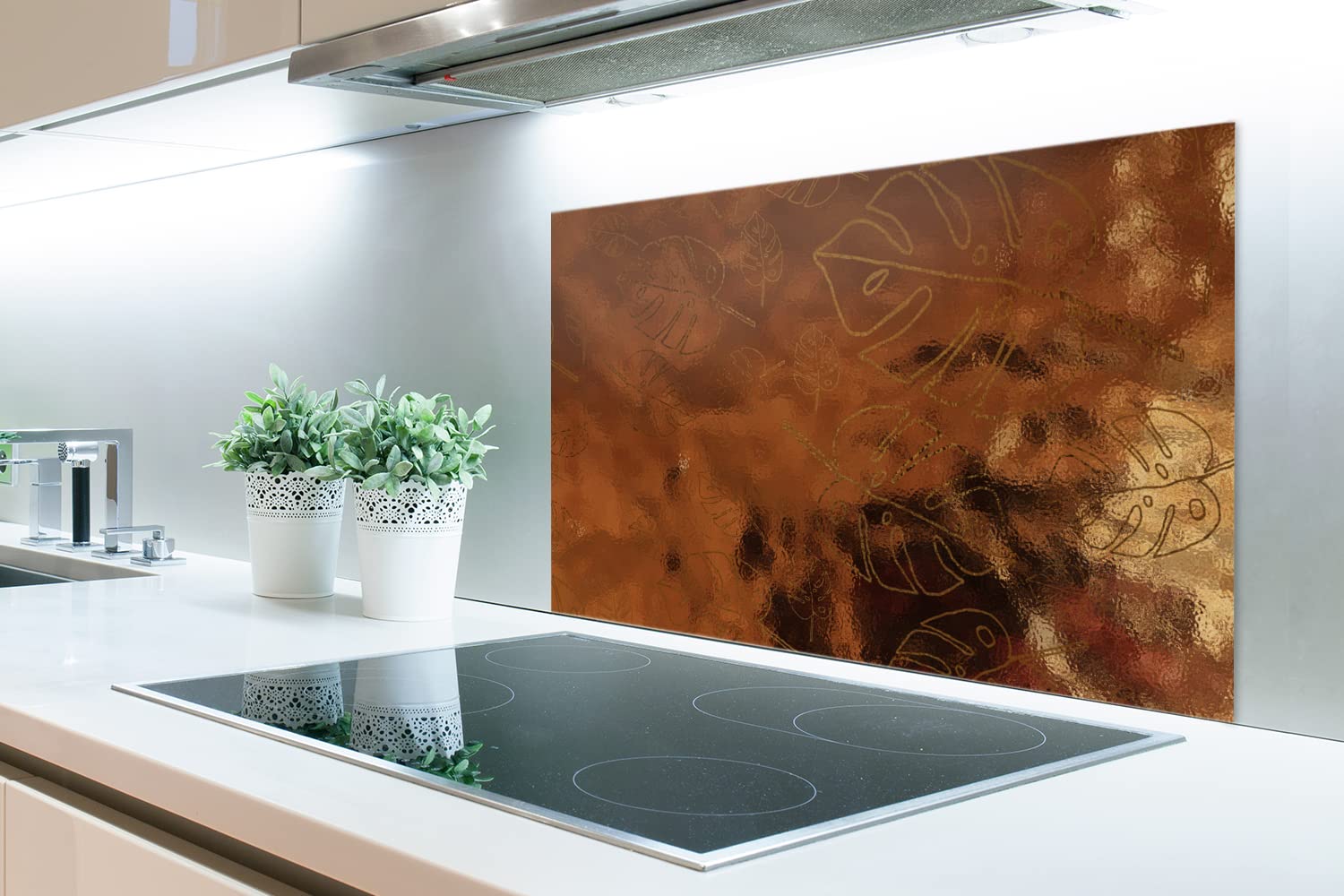 Crédence De Cuisine Aluminium 70x30 Cm MuchoWow | Anti-Éclaboussures, Résistante à La Chaleur | Design Acier-Rouille-Bronze