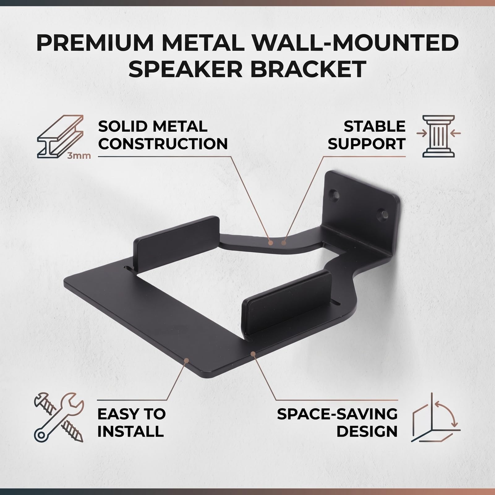 Supporto da Parete per Casse, Staffa di Montaggio per Speaker, 2