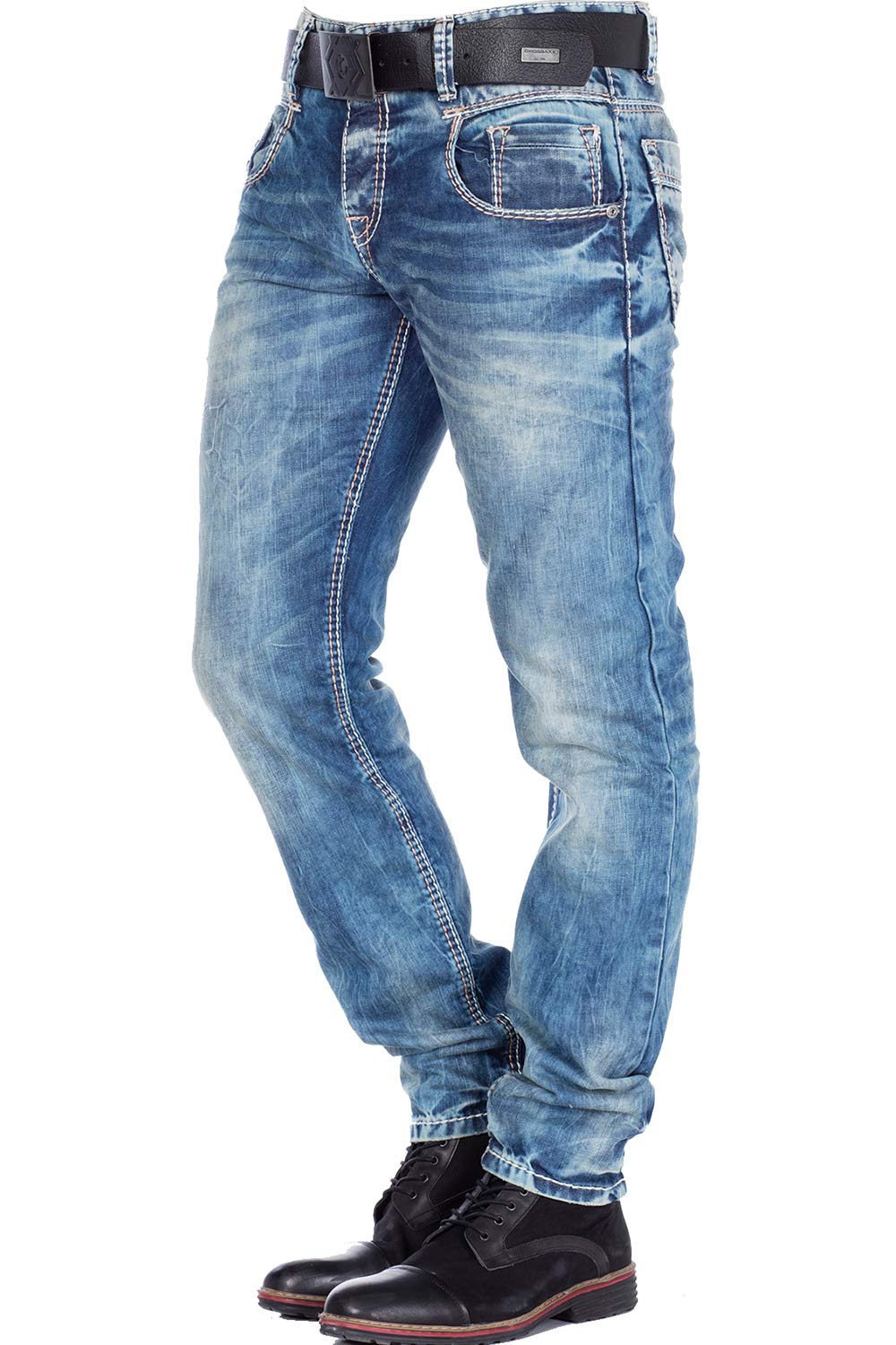 Cipo & Baxx Herren Jeanshose | Regular, Straight & Slim Fit | Destroyed & Used Denim | Moderne Casual Freizeit Hose