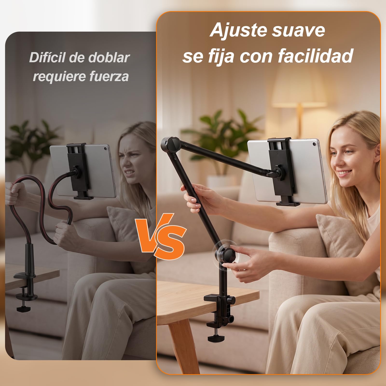 Soporte Tablet, Soporte movil Cama, Base giratoria de 360°, Soporte de Cama para tabletas Compatible con iPad, Galaxy Tab, Switch, Kindle, iPhone y Otros Dispositivos de 5 a 13 Pulgadas