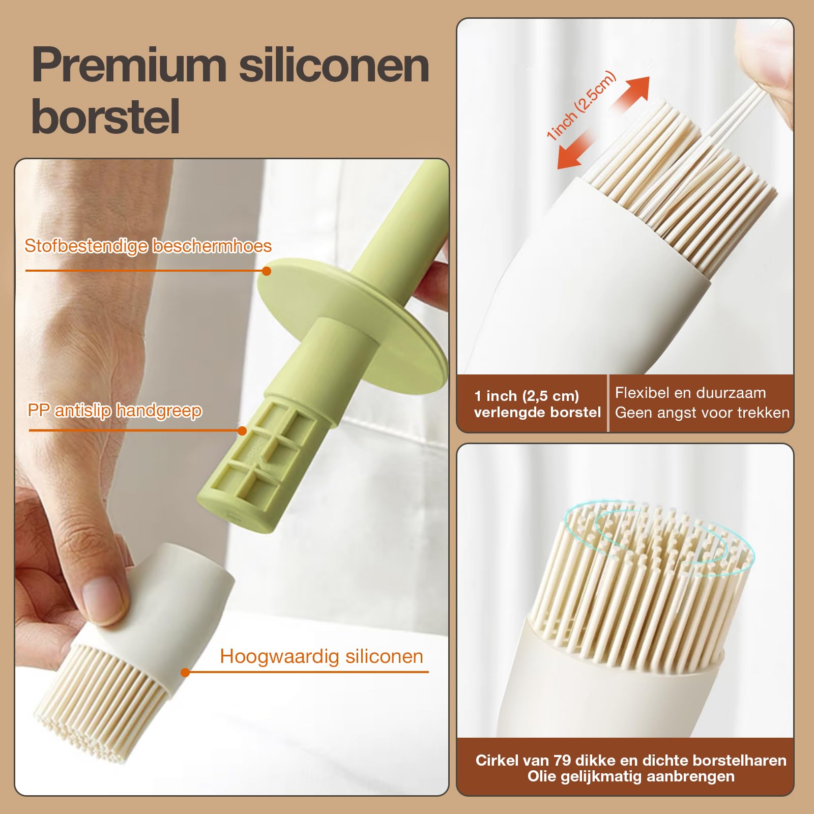 YARRAMATE Olie Dispenser Fles met Hittebestendige Borstel, Glazen Dispenser voor Keuken, Container met Siliconen Basting & Gebak Borstel voor Koken BBQ Azijn Saus Grill Frituren (Groente