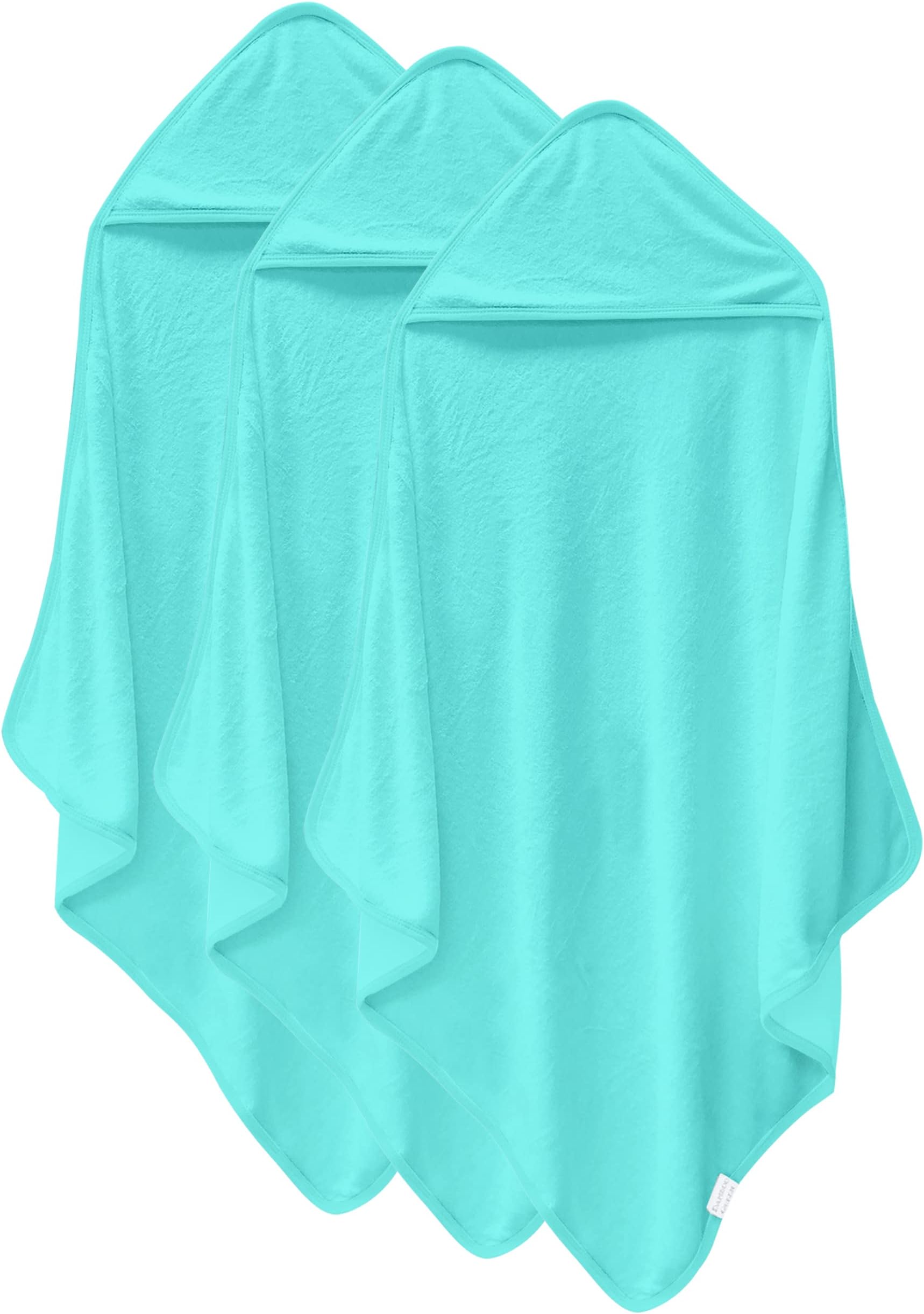 Cosy Family 3 Pack Baby Hooded Towels, Rayon Made from Bamboo, Soft Unisex Bath Towels for Babies,Toddler,Infant - Newborn Essential - Ultra Absorbent Toddler Towels for Baby Boy Girl - Aquamarine