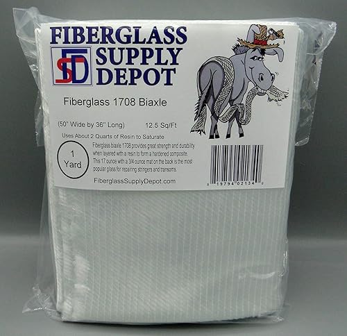 1708 Fibra de vidrio 45/45 DBM Biaxial 50" pulgadas de ancho - 3 pies de largo - 1 yarda