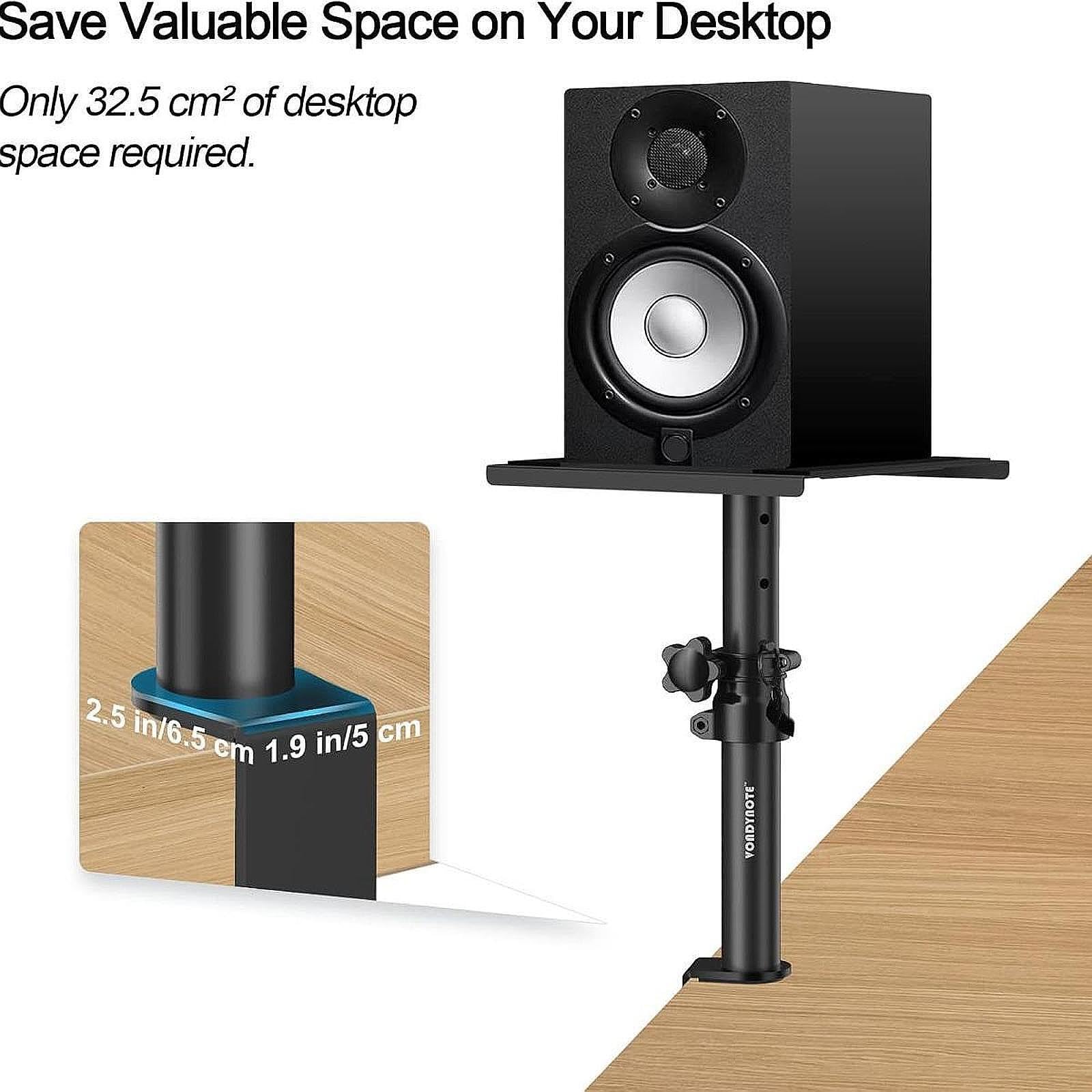 Support d'enceinte pour équipement Audio Surround Professionnel, Hauteur réglable, en Acier, pour Enceintes de bibliothèque et matériel Audio Surround, Noir, avec Pince en C