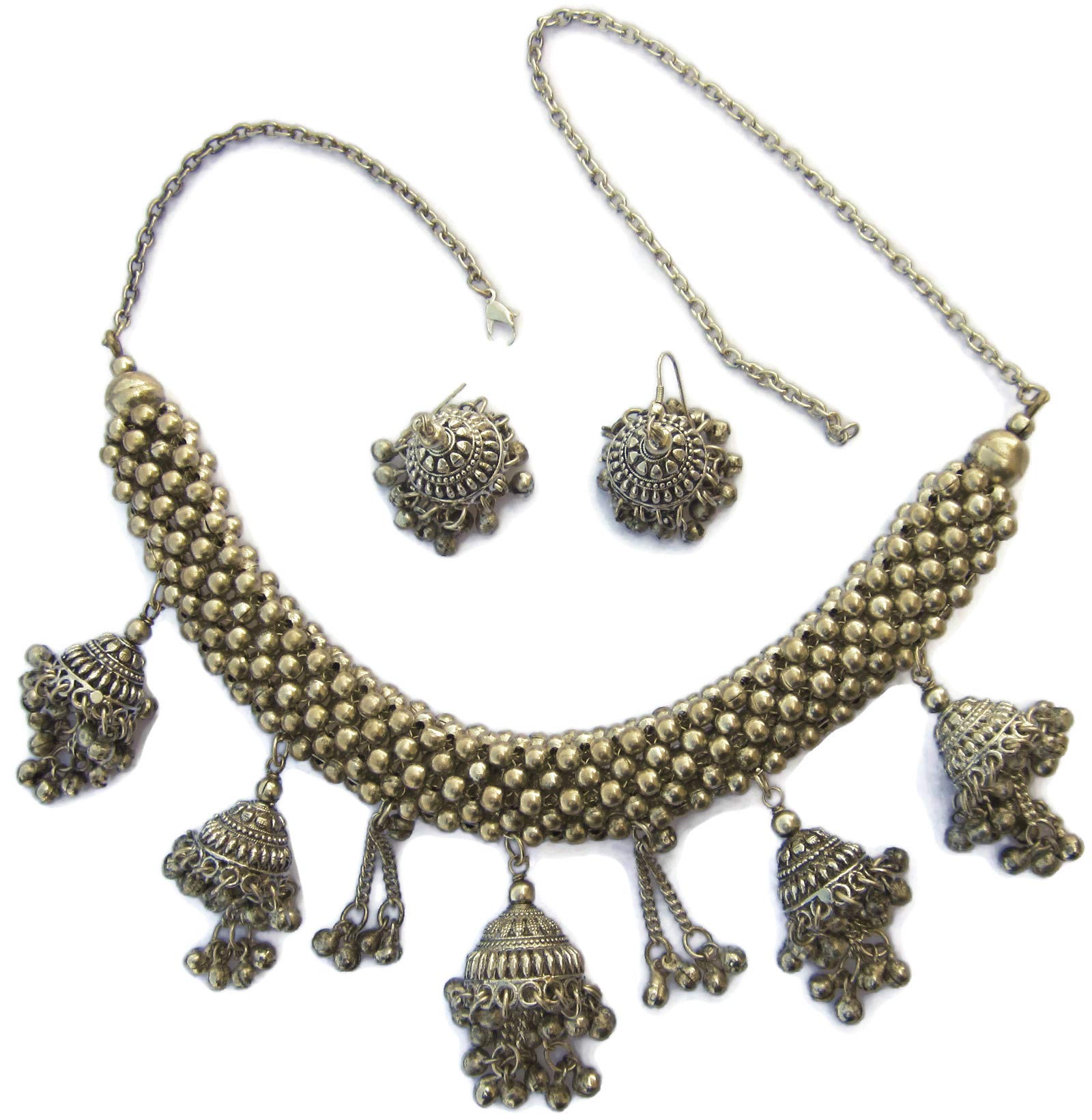 Unique Handmade Jewelry Necklace Choker Earrings | Ethnic Traditional Festival Boho Gypsy Hippie Tribal Indian Kuchi Style Fashion Jewelry