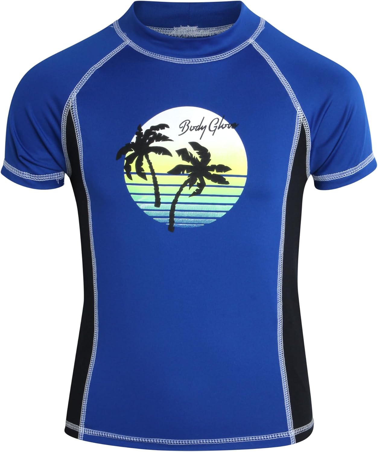 Body Glove Boys Swim Set - 2 Piece UPF 50+ Swim Trunks and Rash Guard for Boys Kids Swimwear Set (Sizes: 4-12), Size 5, Royal Blue Palm Trees - Image 6