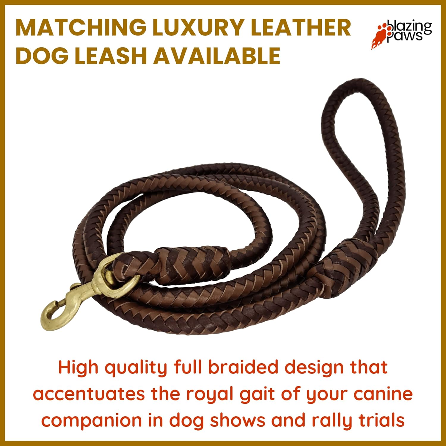 Blazing Paws Darlington Wide 2 inch Luxury Soft Suede Padded Leather Dog Collar for XL Large Dogs, Handmade Stud Crystal Fancy Western Design (XL: Neck Size 20-23", Natural/Brown)