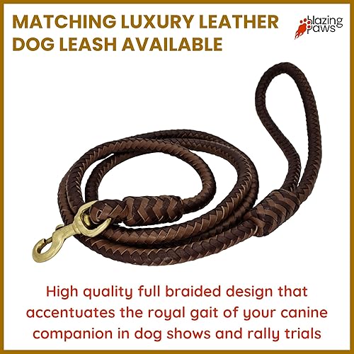 Miniatura 6 de Darlington - Collar de cuero de lujo de 2 pulgadas de ancho para perros XXL, gamuza suave acolchado hecho a mano con cristal y diseño occidental