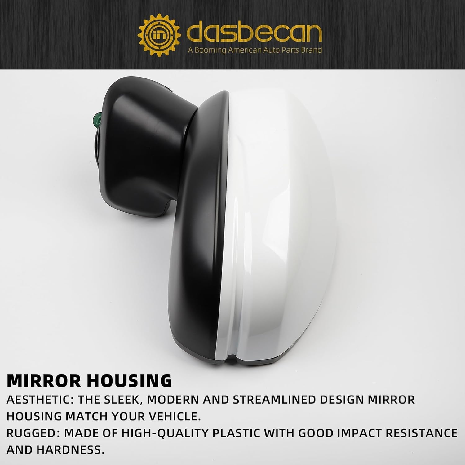 Dasbecan Driver Side Mirror Compatible with 2015-2020 Honda Fit Jazz Non-heated Manual Fold Power Glass Left Mirror White Replaces HO1320332(3PINS)