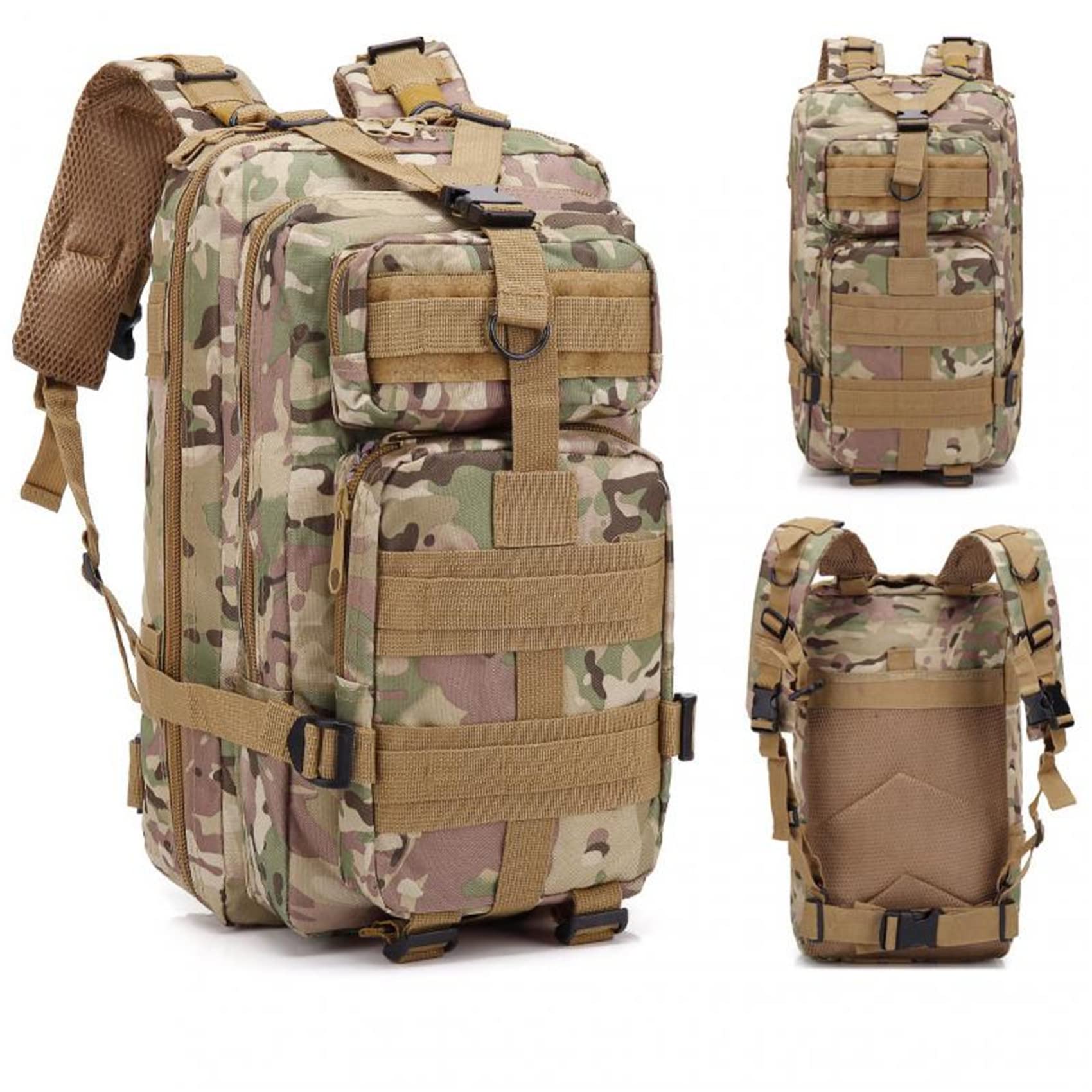 Sac à Dos Tactique de Voyage 30L - Randonnée Survie Activités Plein Air Kaki Beige - Sacs à dos tactiques et défense (12410009
