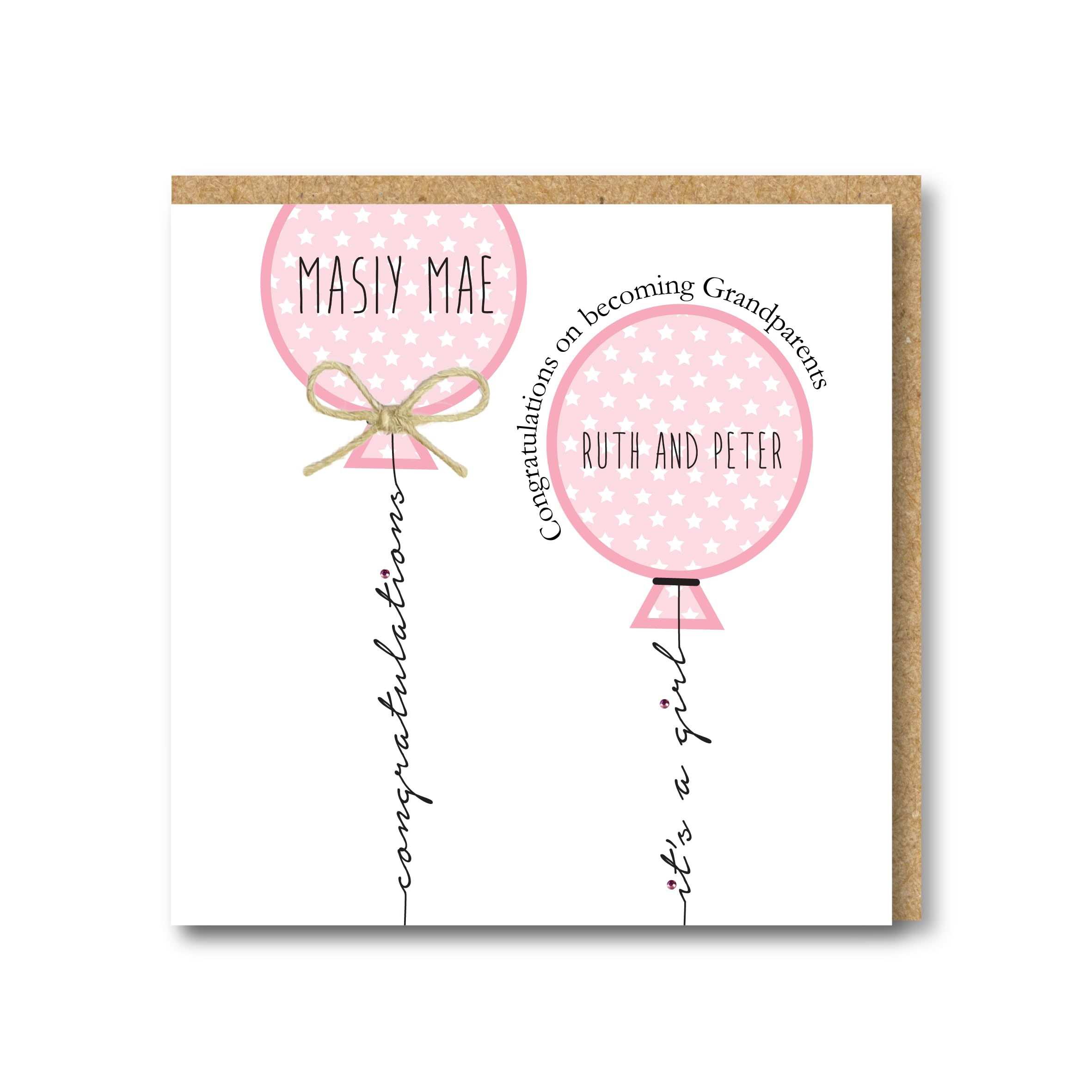 Personalised Handmade New Grandparent Card, Granddaughter