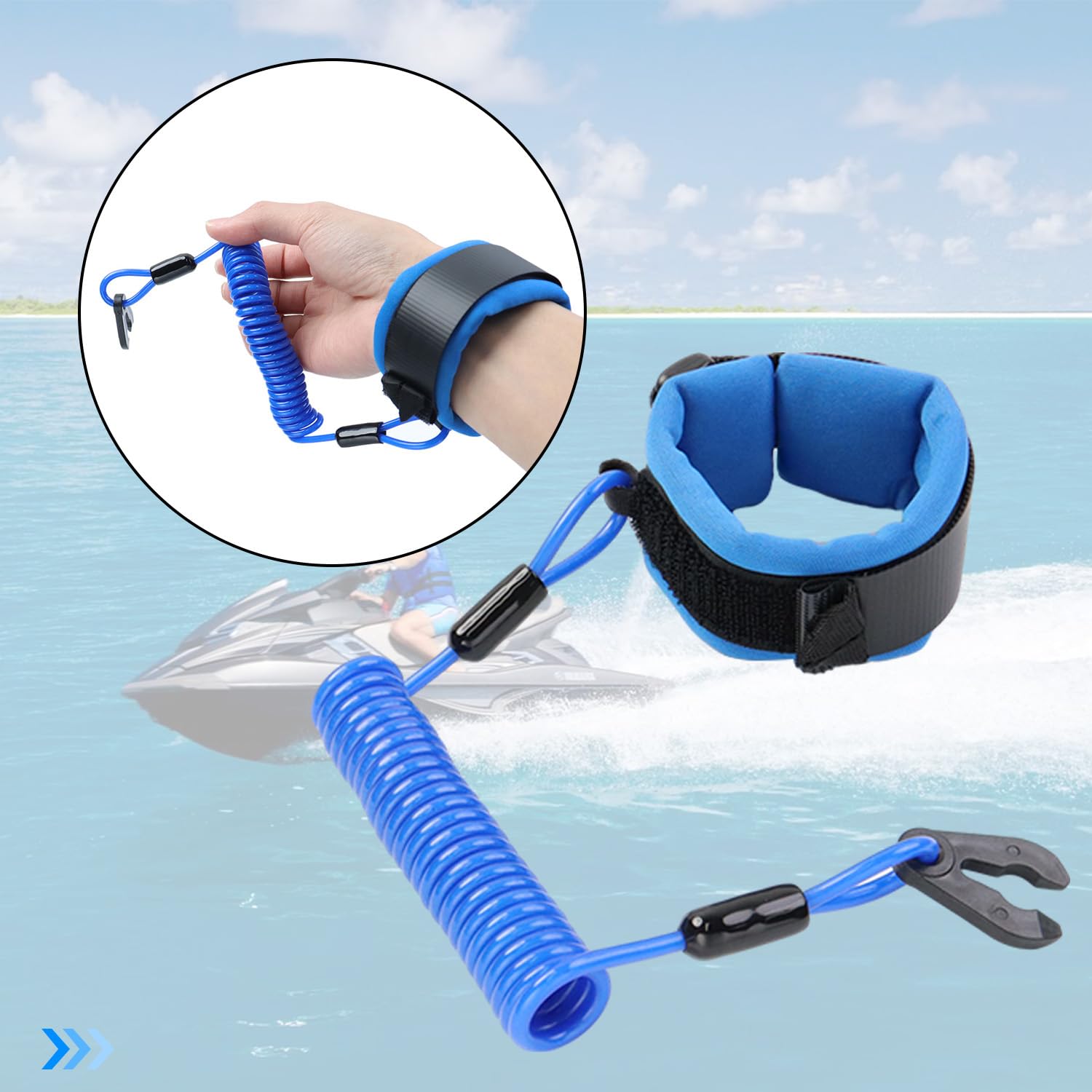 Marine Safety Shut Off Boat Kill Switch Lanyard - Emergency Safety Stop  Tether For Jet Skis &