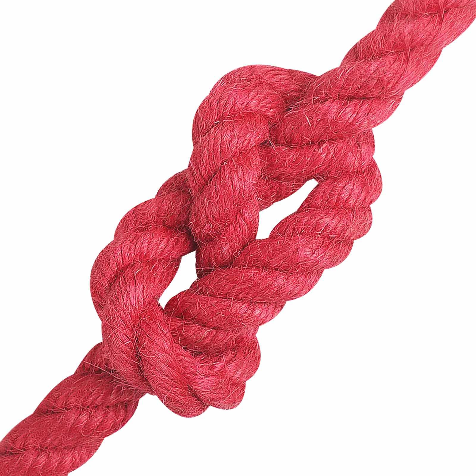 Corda di iuta rossa 100% Tossa a 3 strati, corda naturale per giardino, artigianato, fissaggio e trasporto, corda versatile per nodi, appendere, legatura, fai da te, campeggio e costruzione