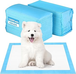 100 Stück PIPI Matten für Hunde und Welpen, 60X60cm Trainingspads Wickelunterlagen Einweg, 5-lagiges Auslaufsicheres Schnell Trocknender, Einmalunterlagen Inkontinenzunterlage